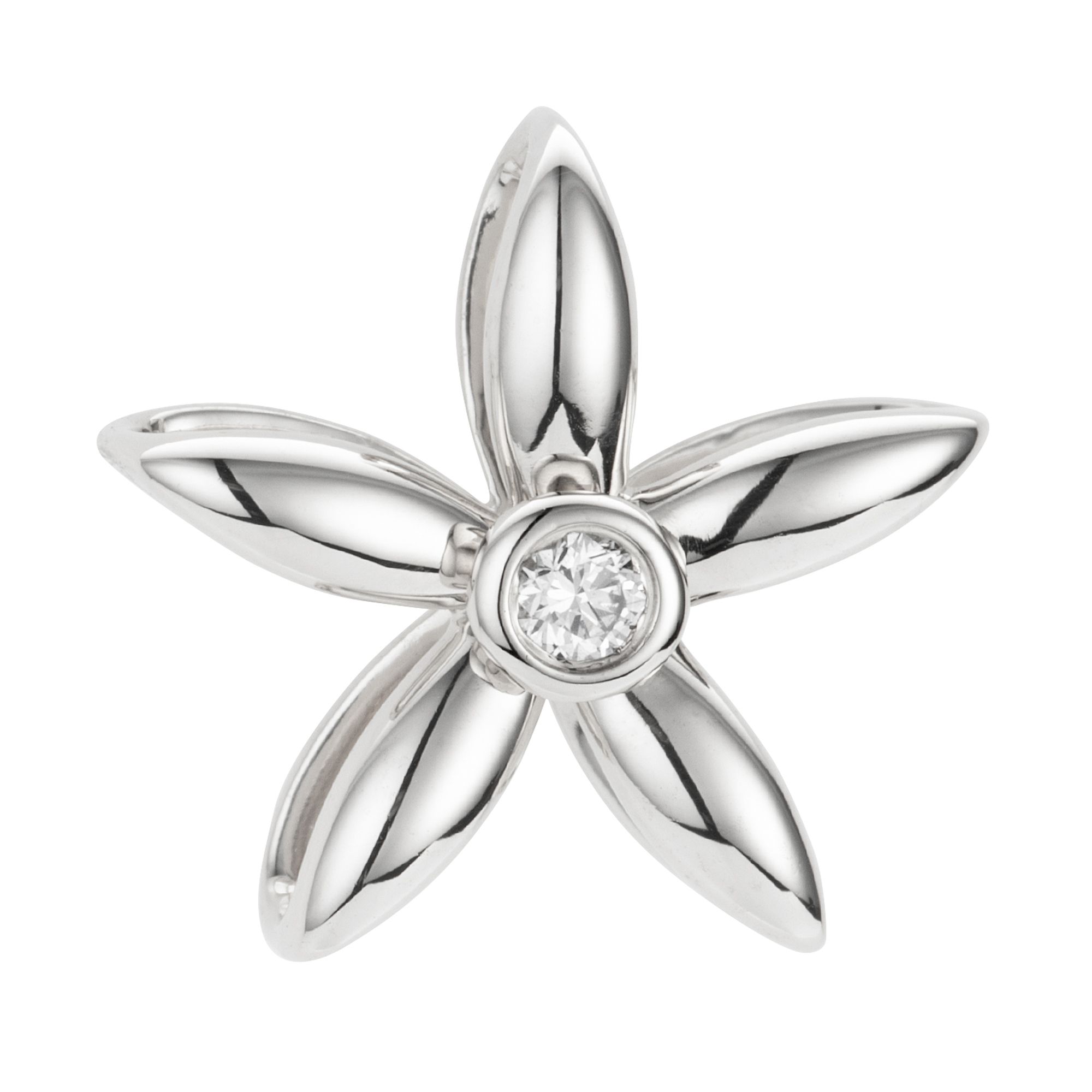 GOLDSCHMUCK FÜR MICH Blüten-Anhänger 1 Brillant ca. 0,02ct Gold 375