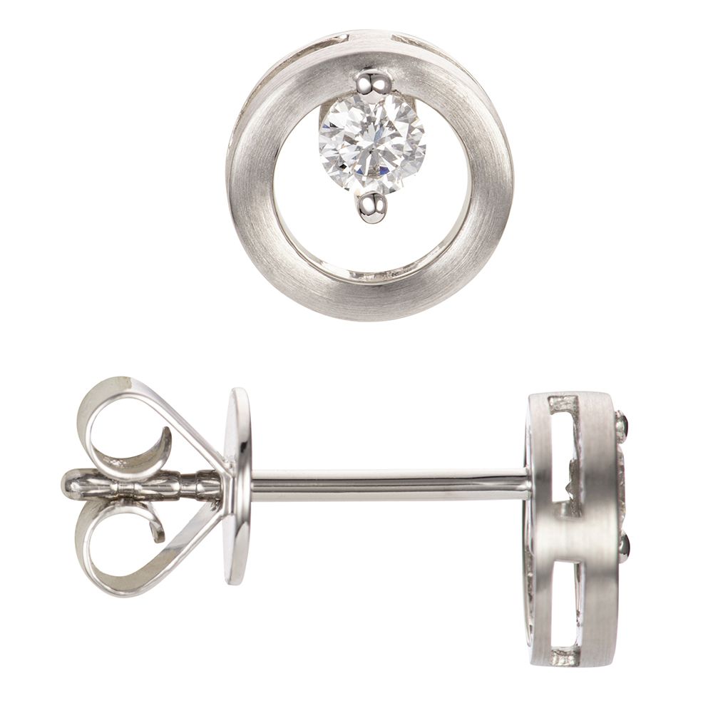 PLATINITY Ohrstecker 2 Brillanten zus. ca. 0,15ct Platin 950