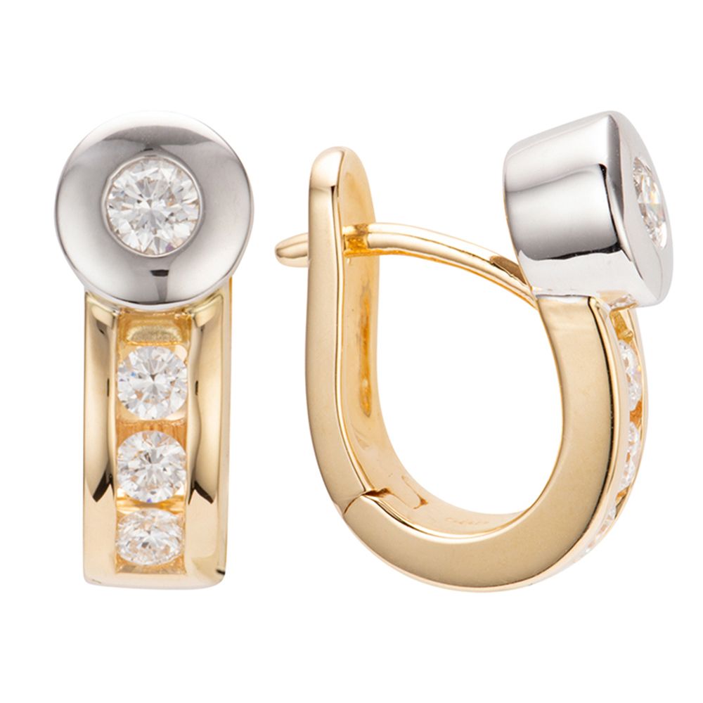 DIAMOUR Creolen 8 Brillanten zus. ca. 0,50ct Gold 585