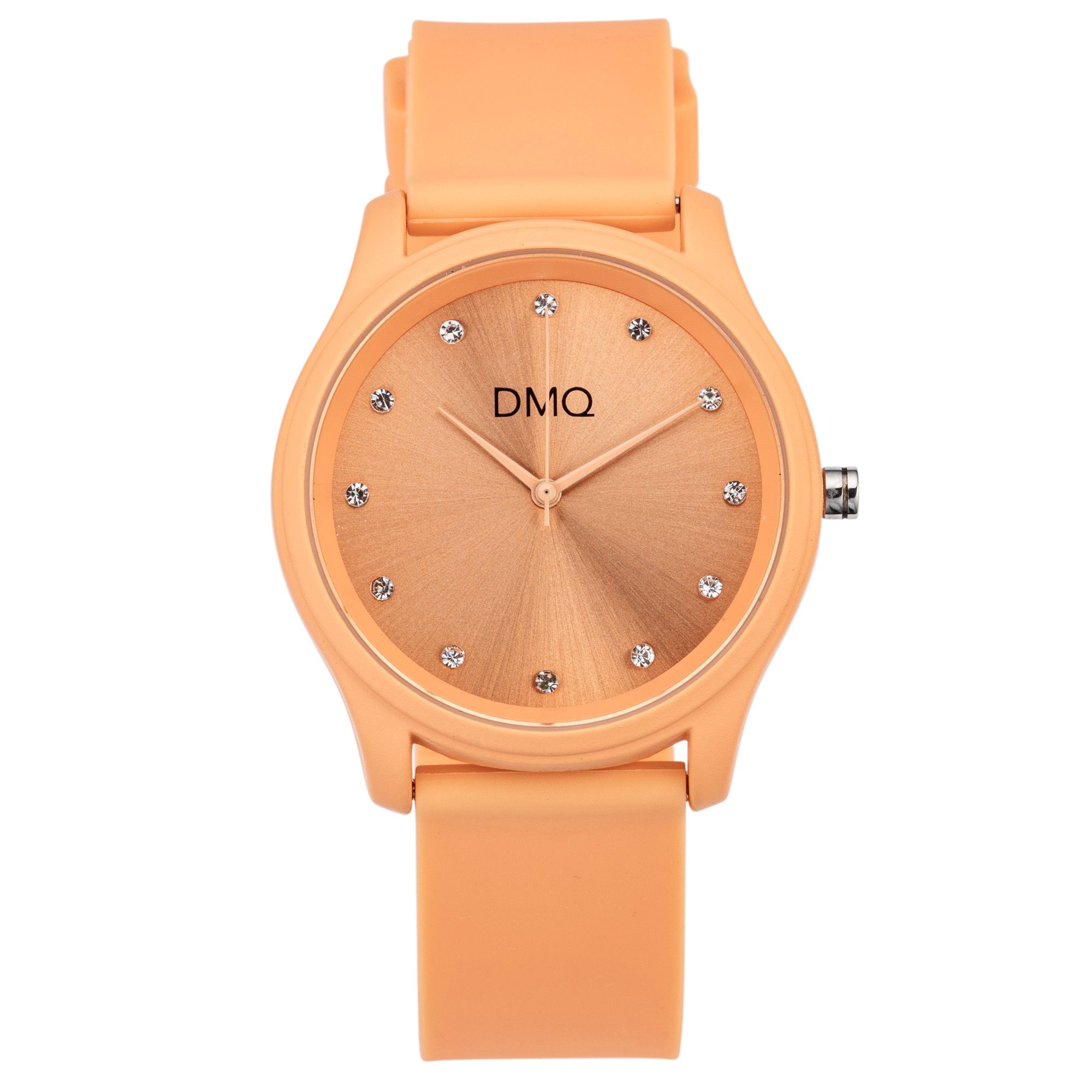 DIAMONIQUE® Damenuhr Quarzwerk = 0,12ct Silikonband