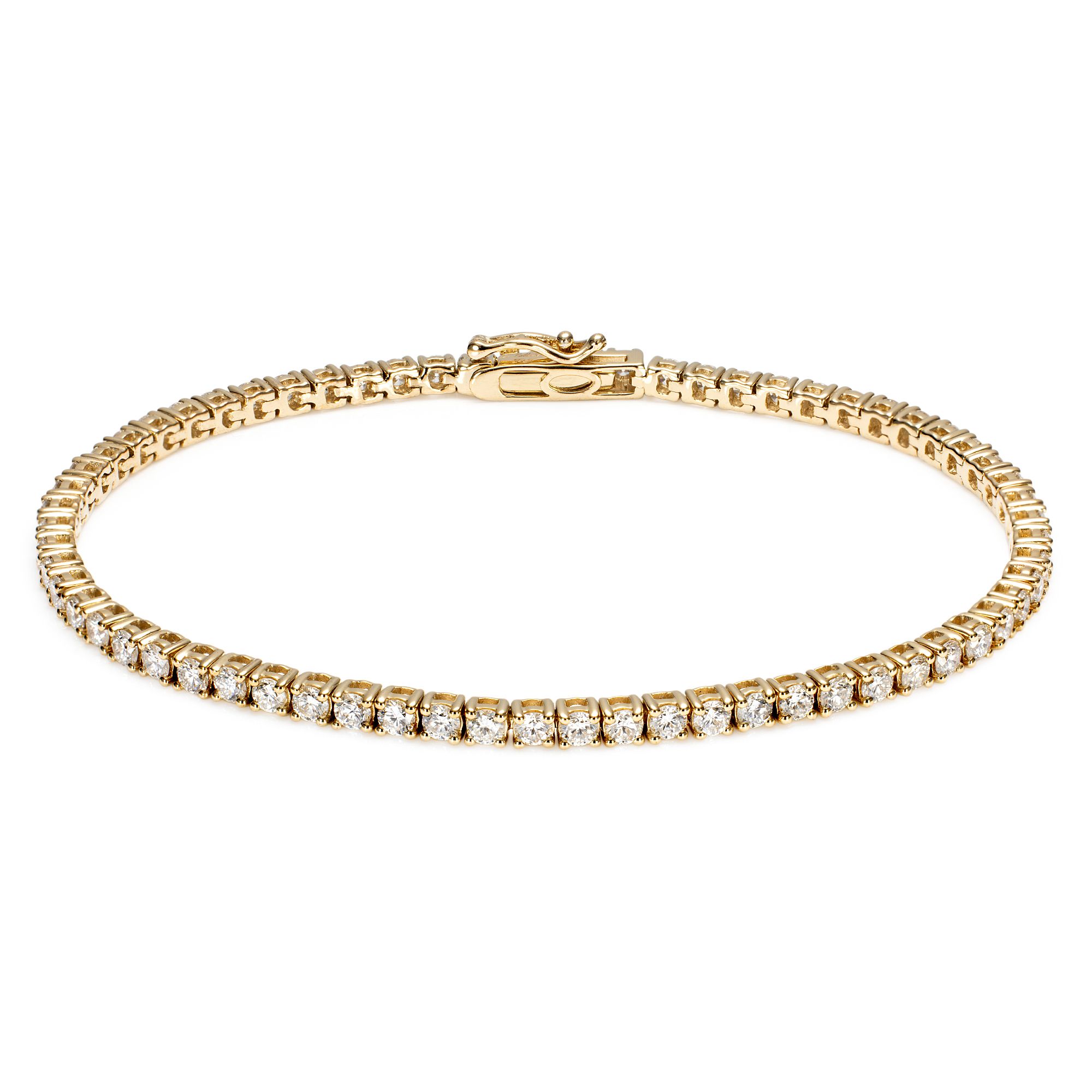 THOMAS & SOHN Lab Grown Brillanten min 3,05ct Tennis-Armband Silber Palladio