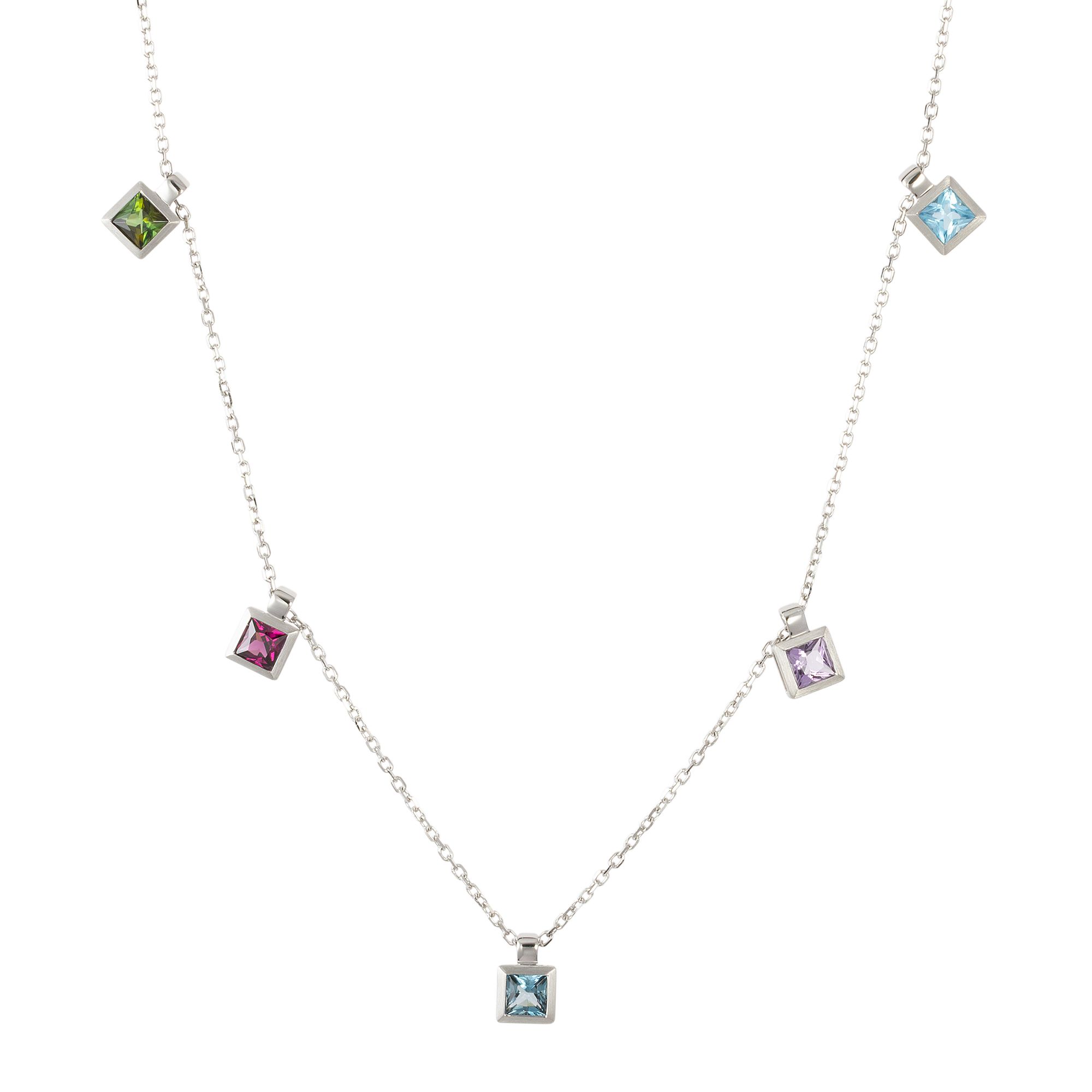 PLATINITY Collier 5 Edelsteine zus. ca. 1,85ct Platin 950