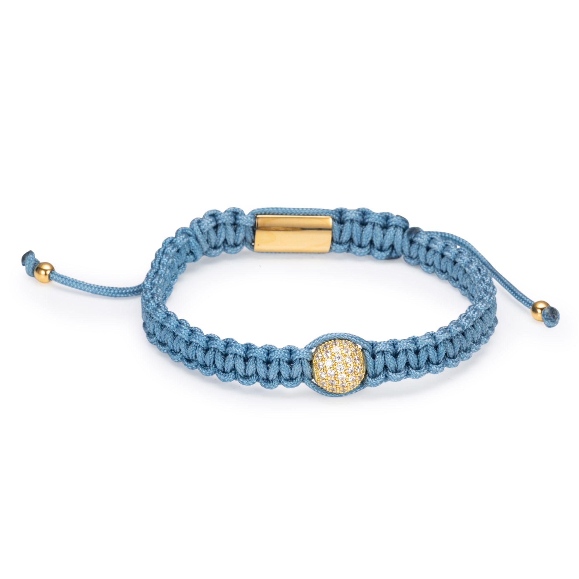 STEFFEN SCHRAUT Makramee-Armband Zirkonia-Kugel Zugverschluss Edelstahl