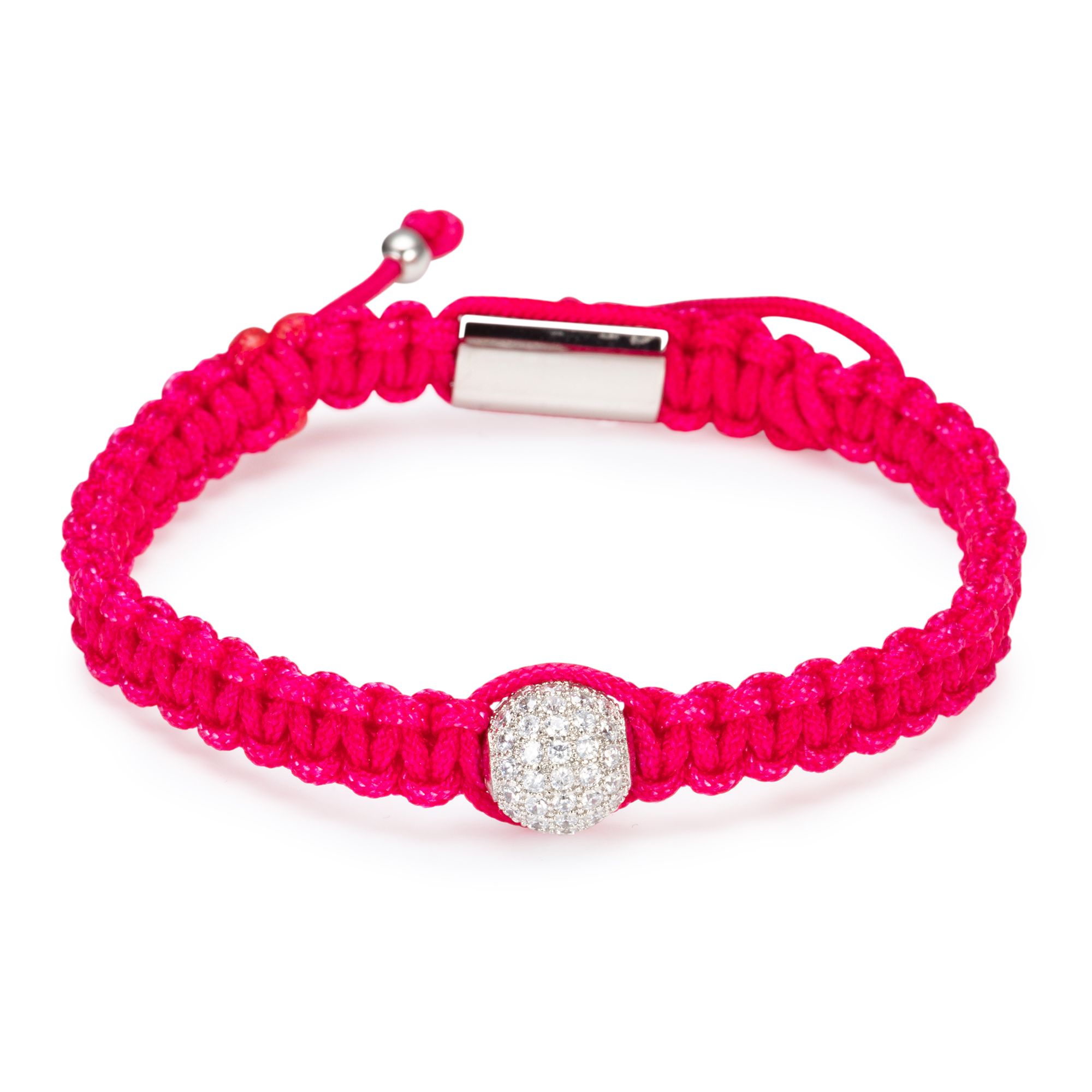 STEFFEN SCHRAUT Makramee-Armband Zirkonia-Kugel Zugverschluss Edelstahl