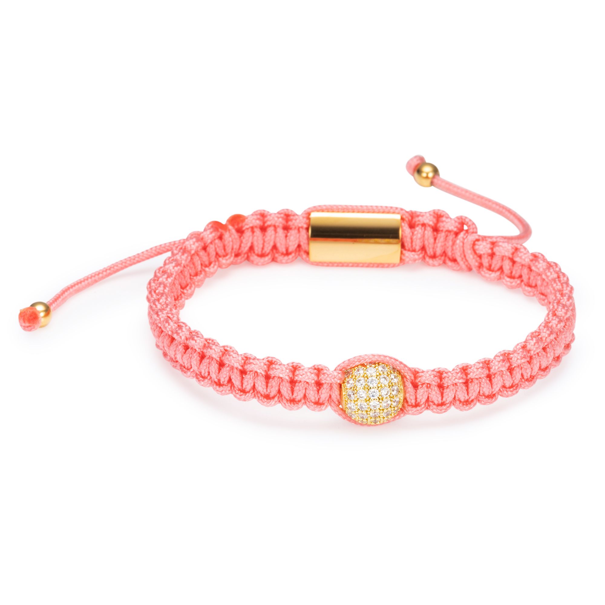 STEFFEN SCHRAUT Makramee-Armband Zirkonia-Kugel Zugverschluss Edelstahl