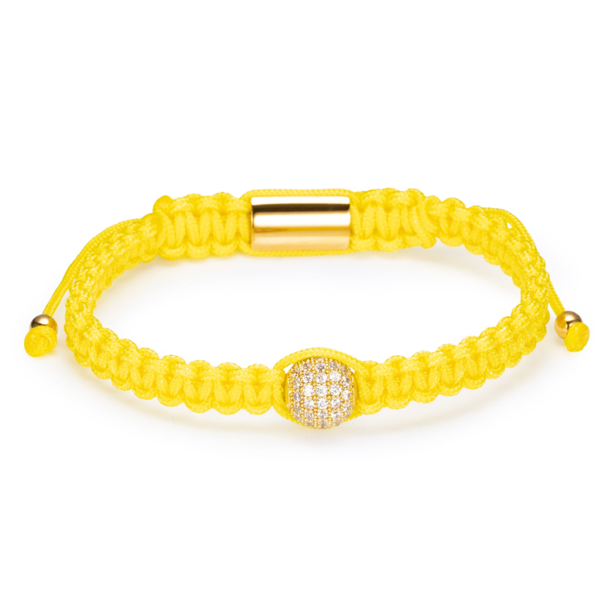 STEFFEN SCHRAUT Makramee-Armband Zirkonia-Kugel Zugverschluss Edelstahl