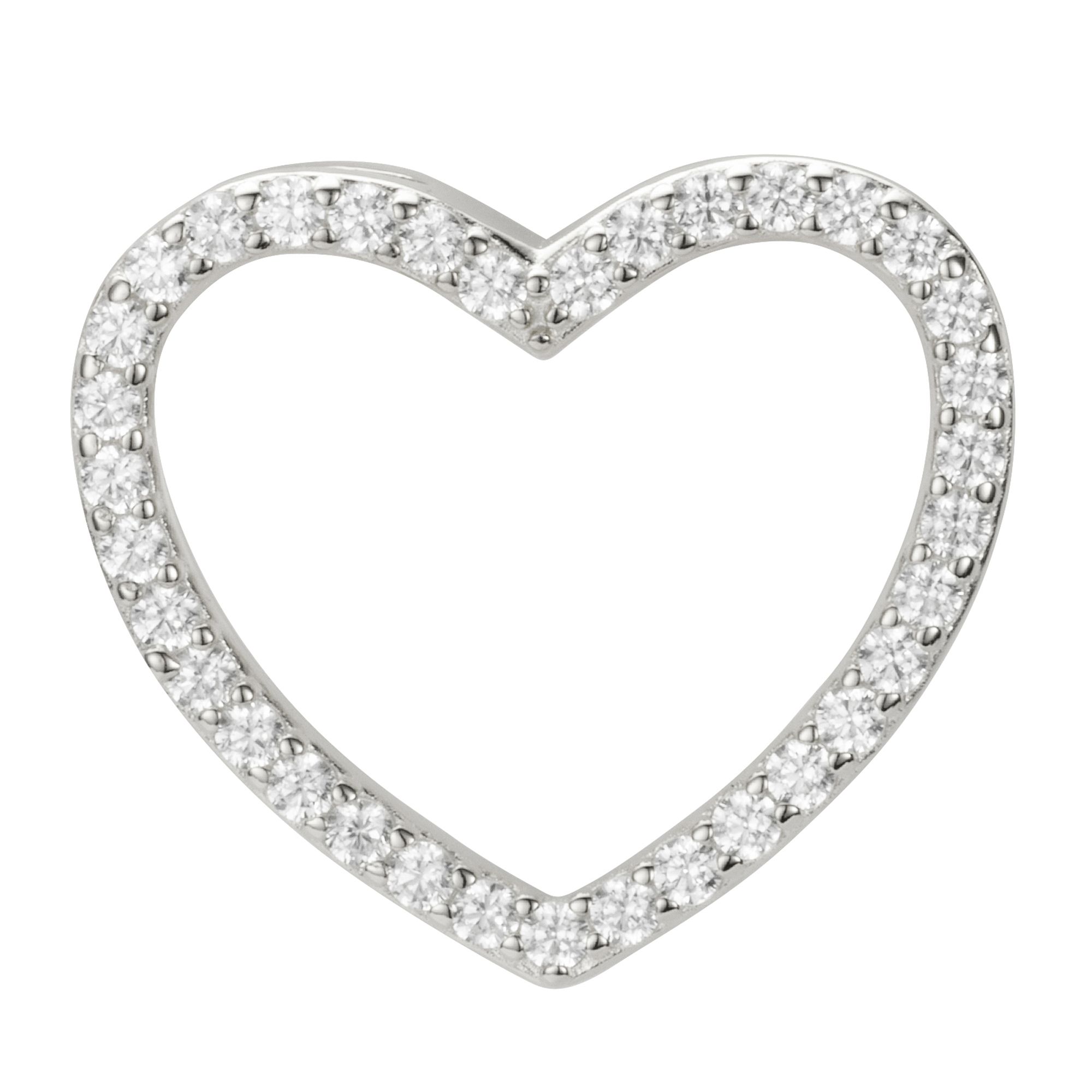 DIAMONIQUE® Herz-Anhänger = 0,35ct Brillantschliff Silber 925