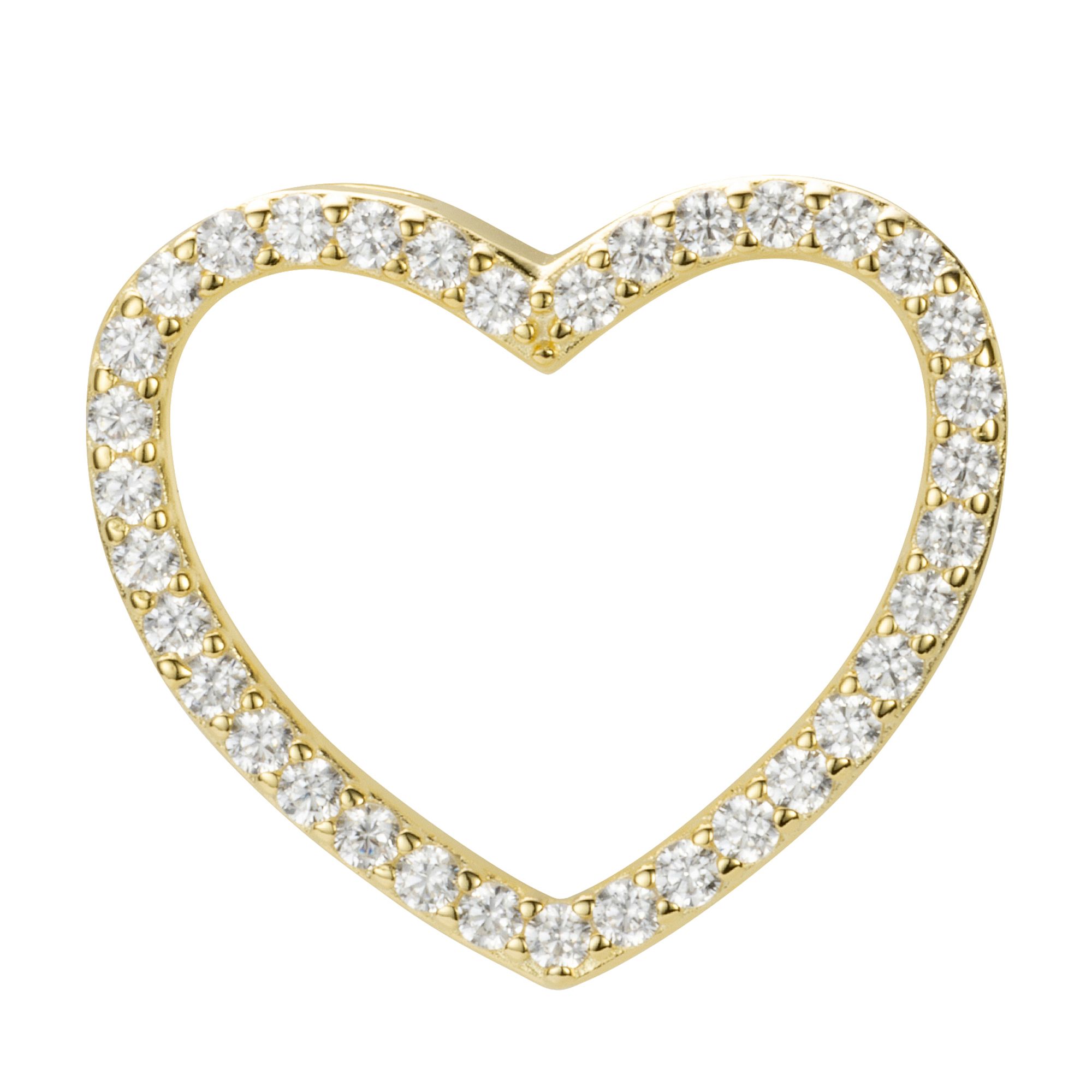 DIAMONIQUE® Herz-Anhänger = 0,35ct Brillantschliff Silber 925