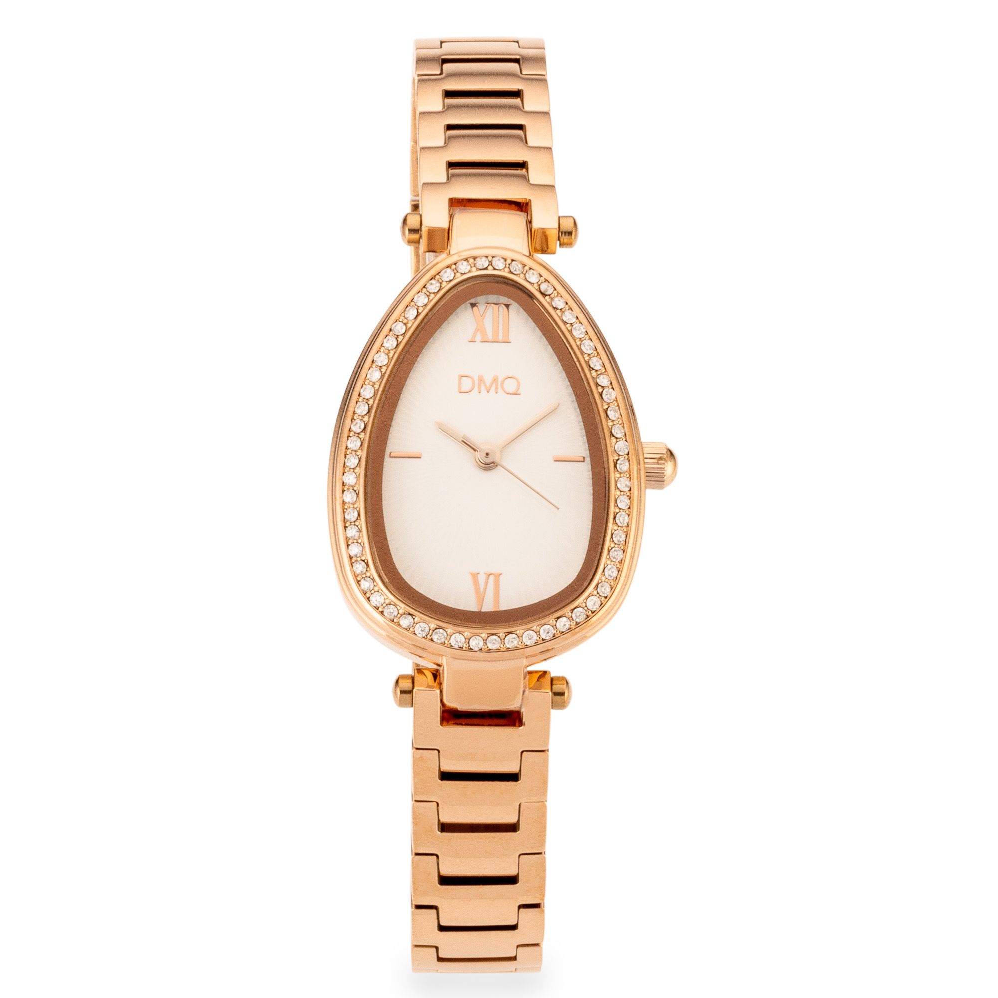 DIAMONIQUE® Damenuhr = 0,29ct Brillantschliff Metallband