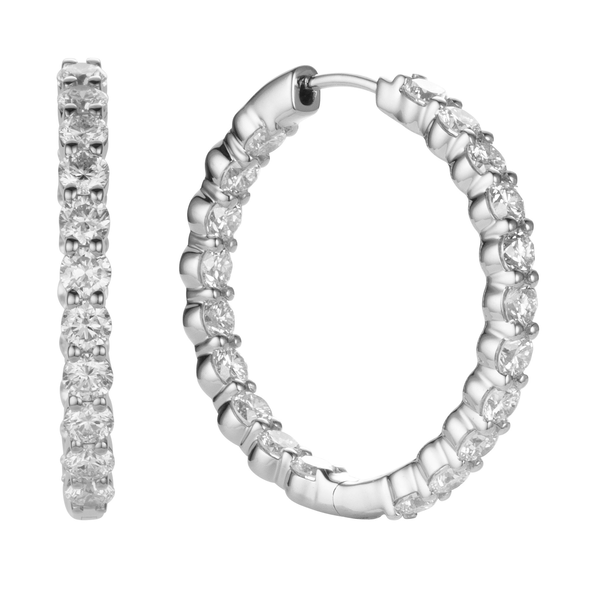 THOMAS & SOHN Lab Grown Brillanten 3,00ct Creolen Silber Palladio