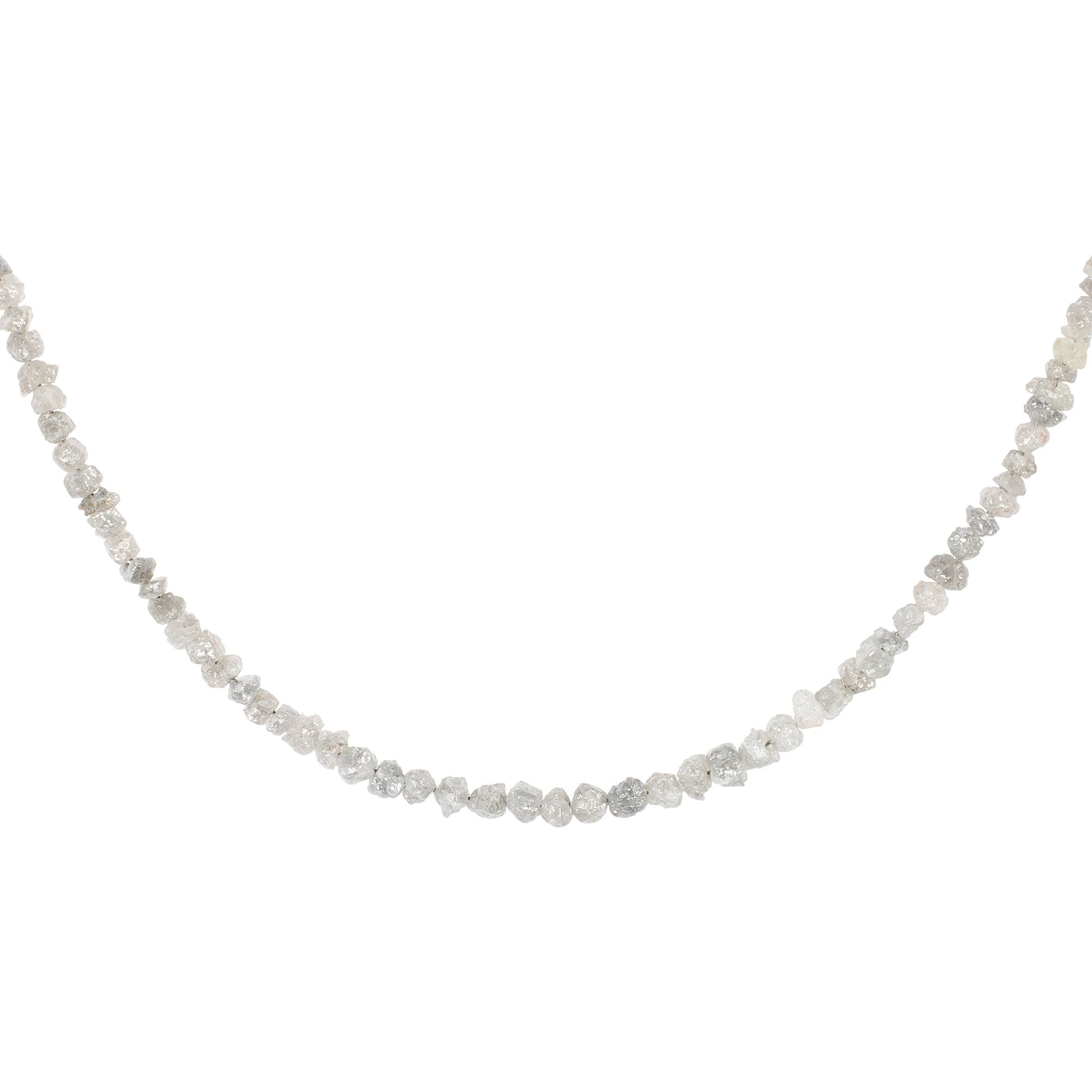 THOMAS & SOHN Rohdiamant Collier zus. ca. 20,00ct Silber rhodiniert