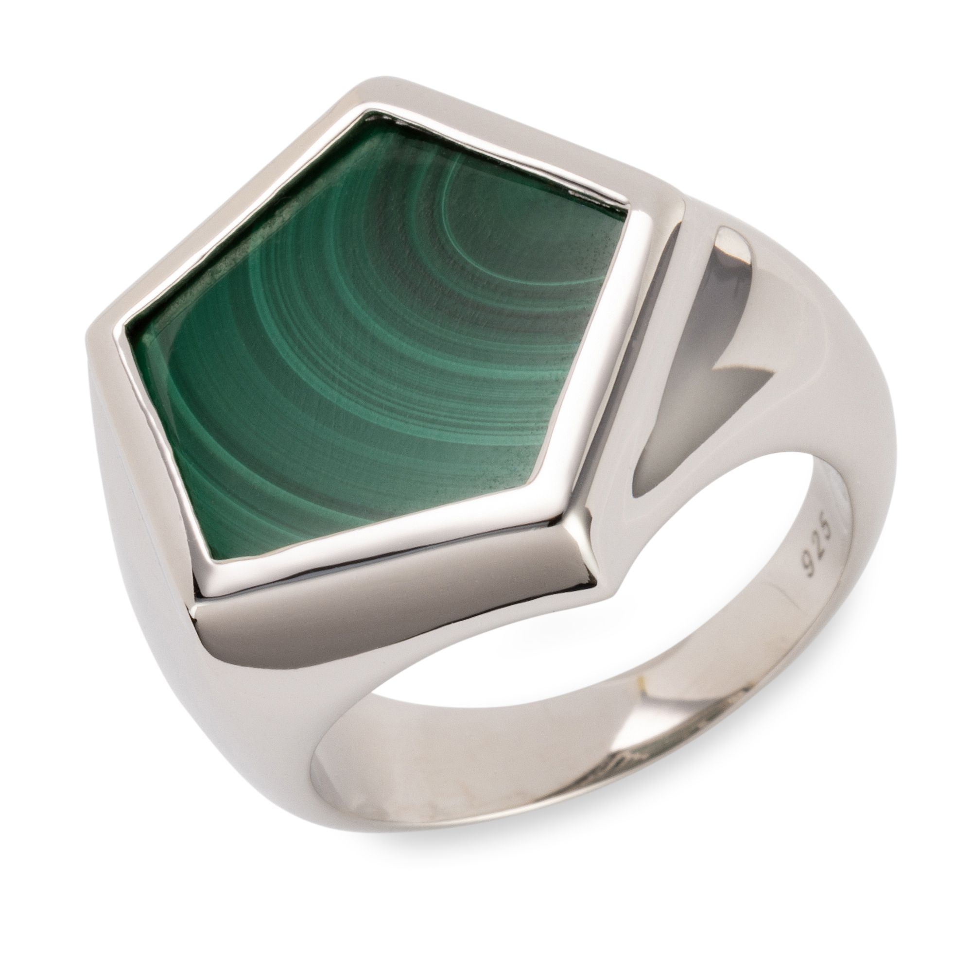 ROYELLE Malachit Ring Phantasieschliff Silber 925