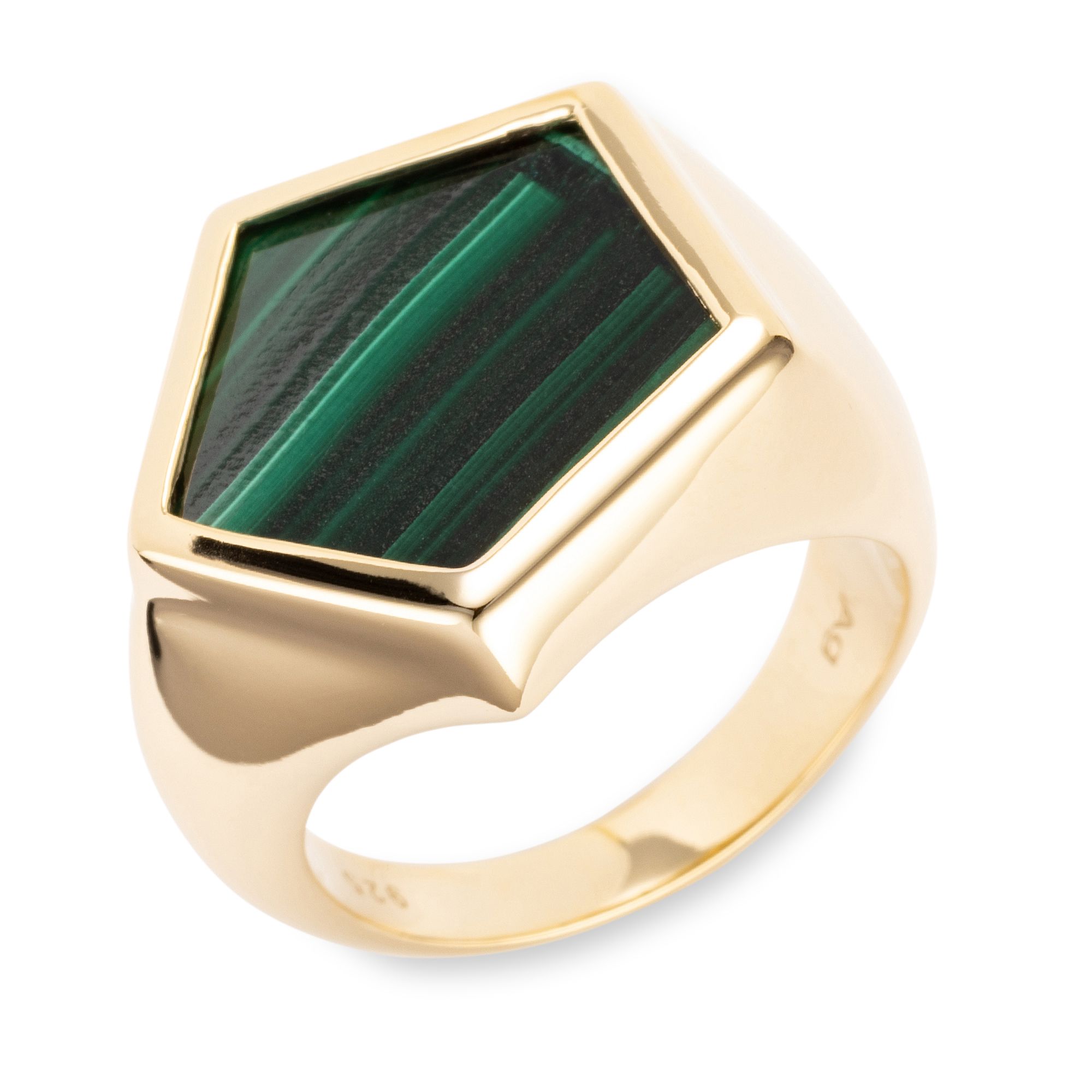 ROYELLE Malachit Ring Phantasieschliff Silber 925