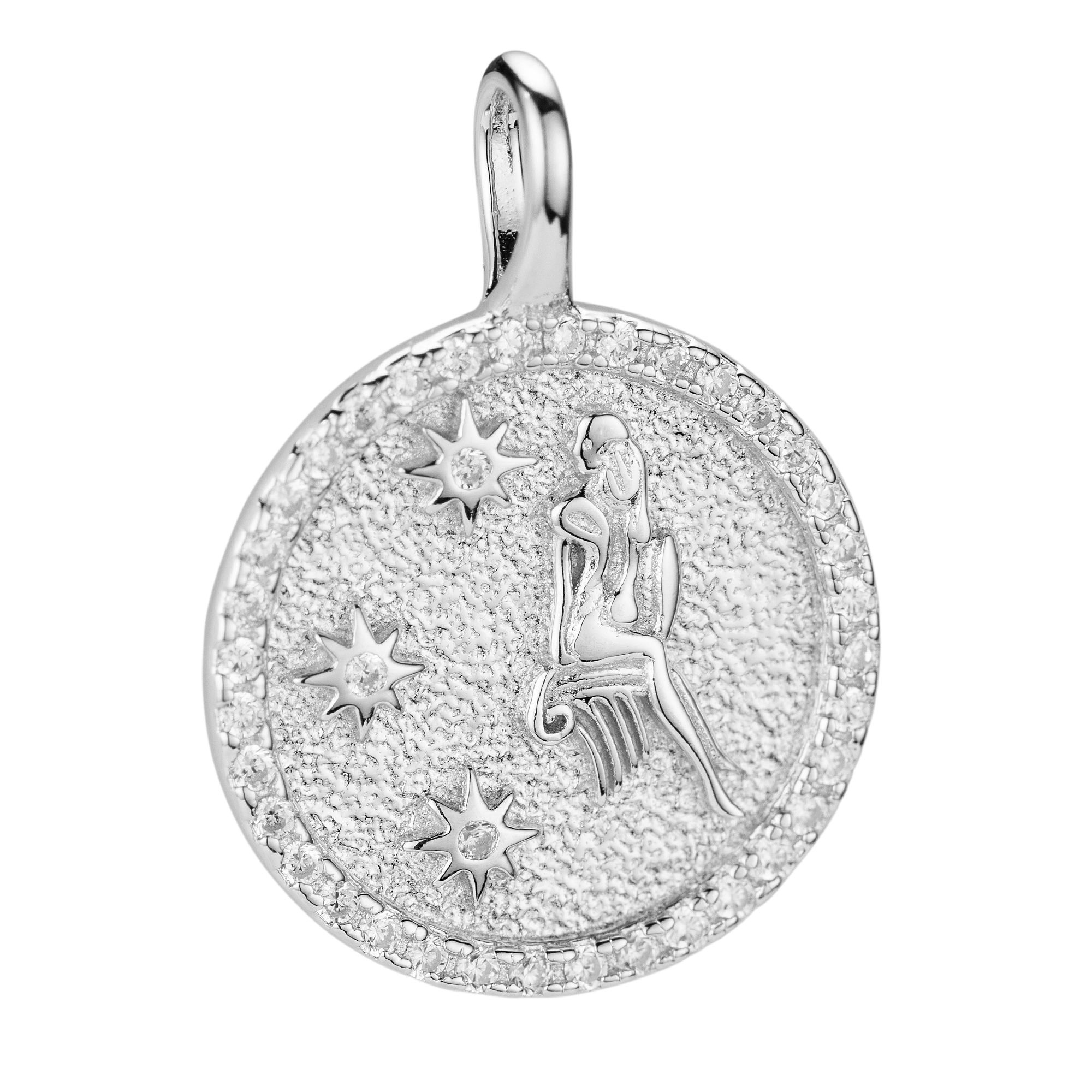 DIAMONIQUE® Sternzeichen-Anhänger = 0,20ct Brillantschliff Silber rhodiniert
