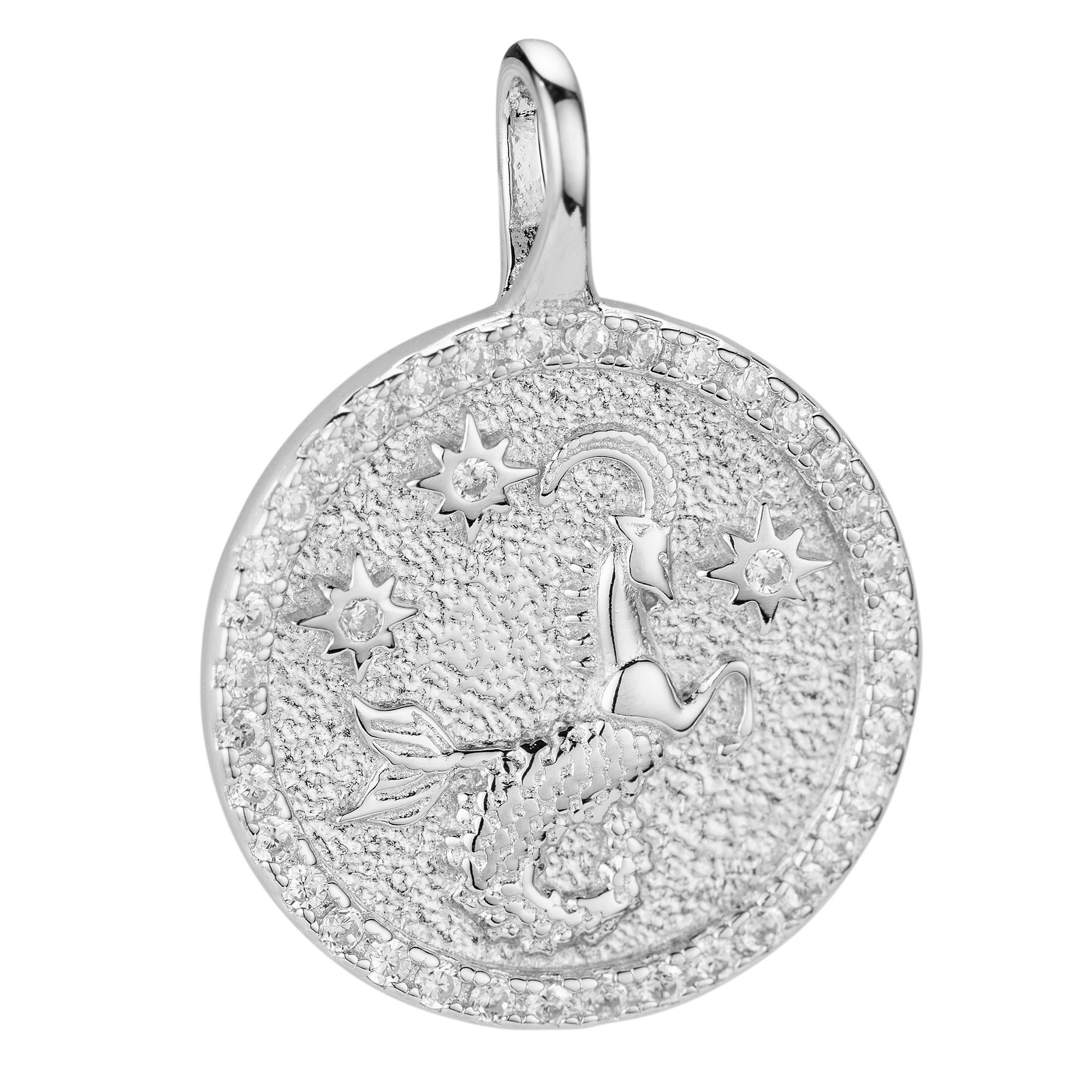 DIAMONIQUE® Sternzeichen-Anhänger = 0,20ct Brillantschliff Silber rhodiniert