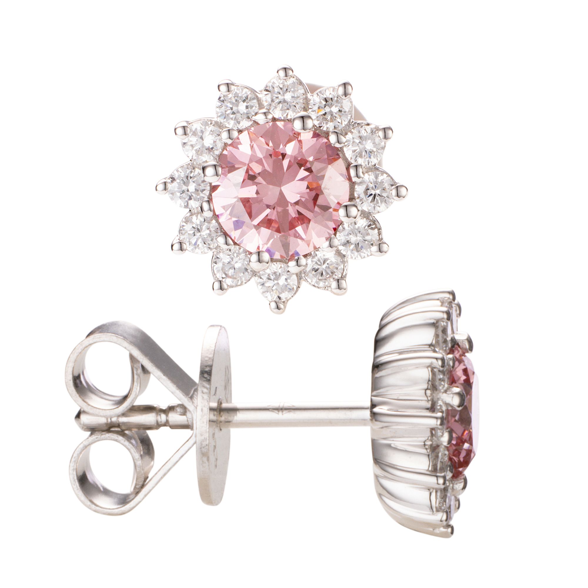 THOMAS & SOHN Lab Grown Brillanten ca.1,11ct Ohrstecker Silber Palladio