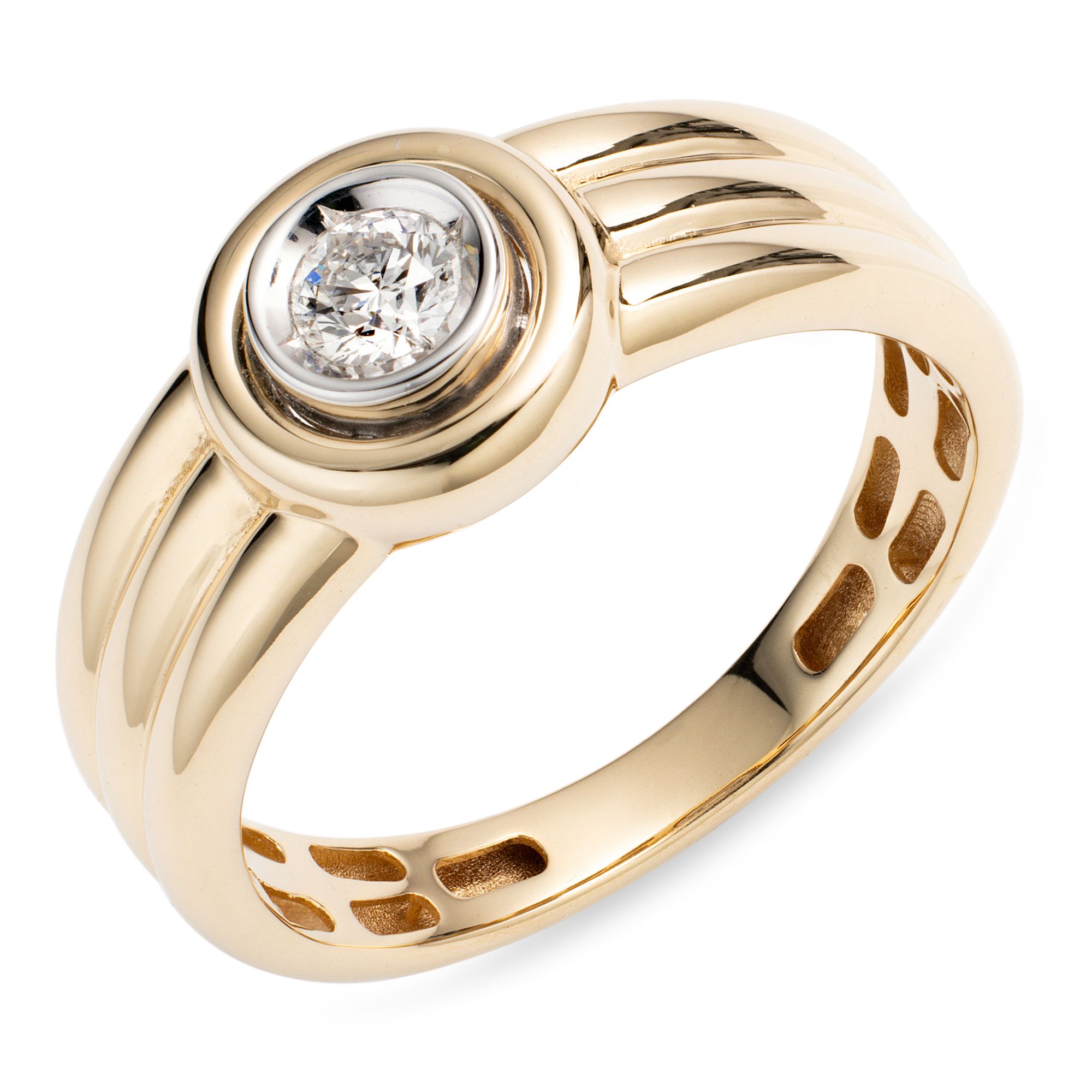 CANADIAN DIAMONDS Ring 1 Brillant ca. 0,17ct feines Weiß/SI Gold 585