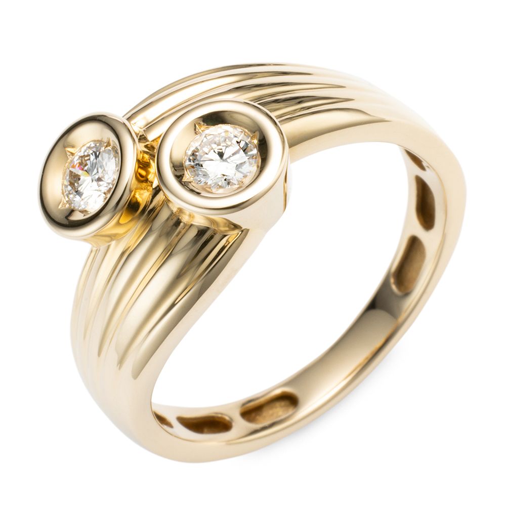 CANADIAN DIAMONDS Croise-Ring 2 Brillanten zus. ca. 0,30ct Gold 585