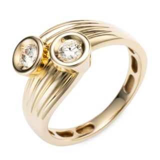CANADIAN DIAMONDS Croise-Ring 2 Brillanten zus. ca. 0,30ct Gold 585