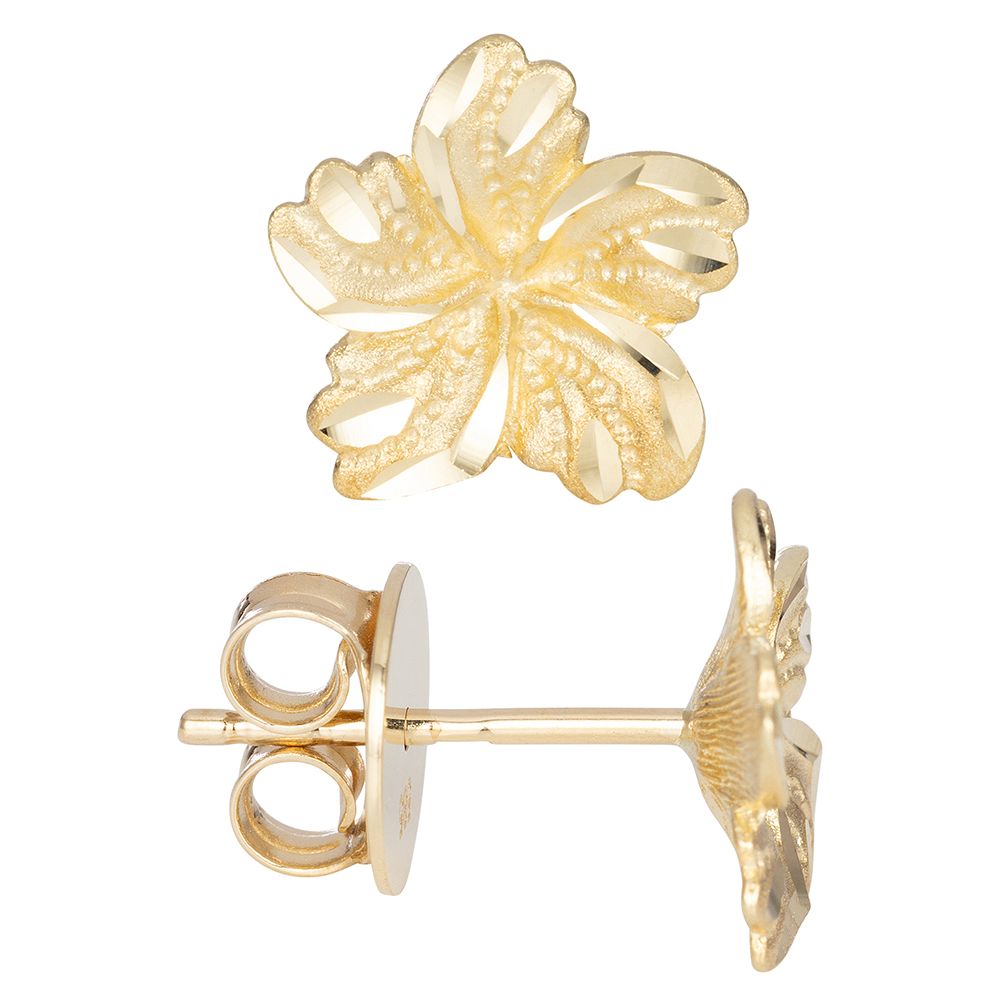 GOLDRAUSCH Blumen-Ohrstecker poliert/diamantiert mind. 1,3g Gold 585