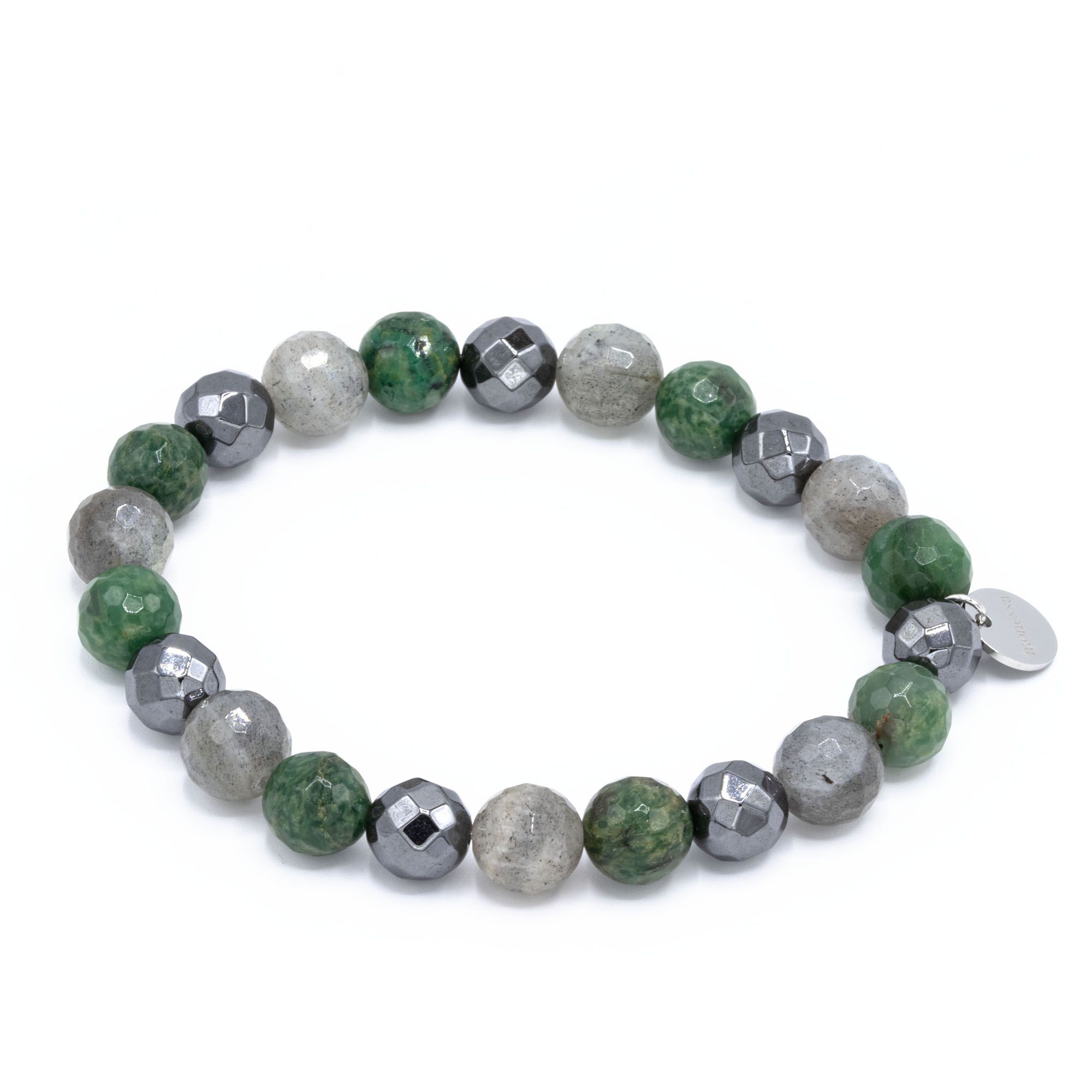 MONESSA Armband Edelsteine flexibel Edelstahl