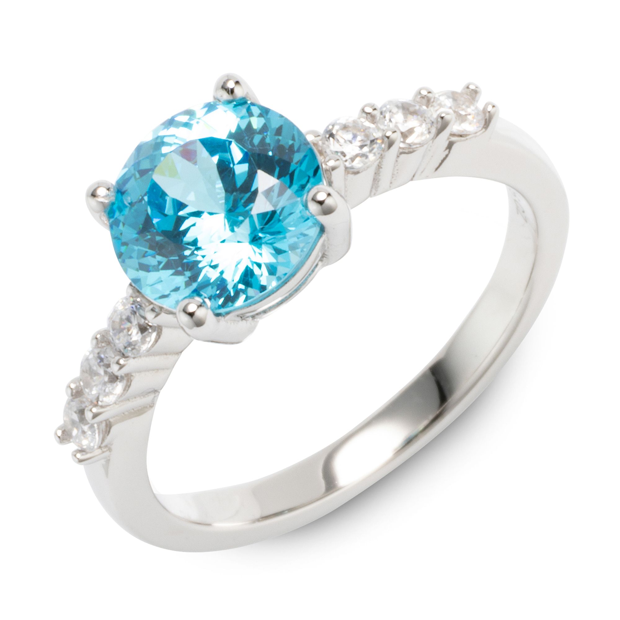 DIAMONIQUE® Ring = 2,24ct Kaleidoskopschliff Silber rhodiniert