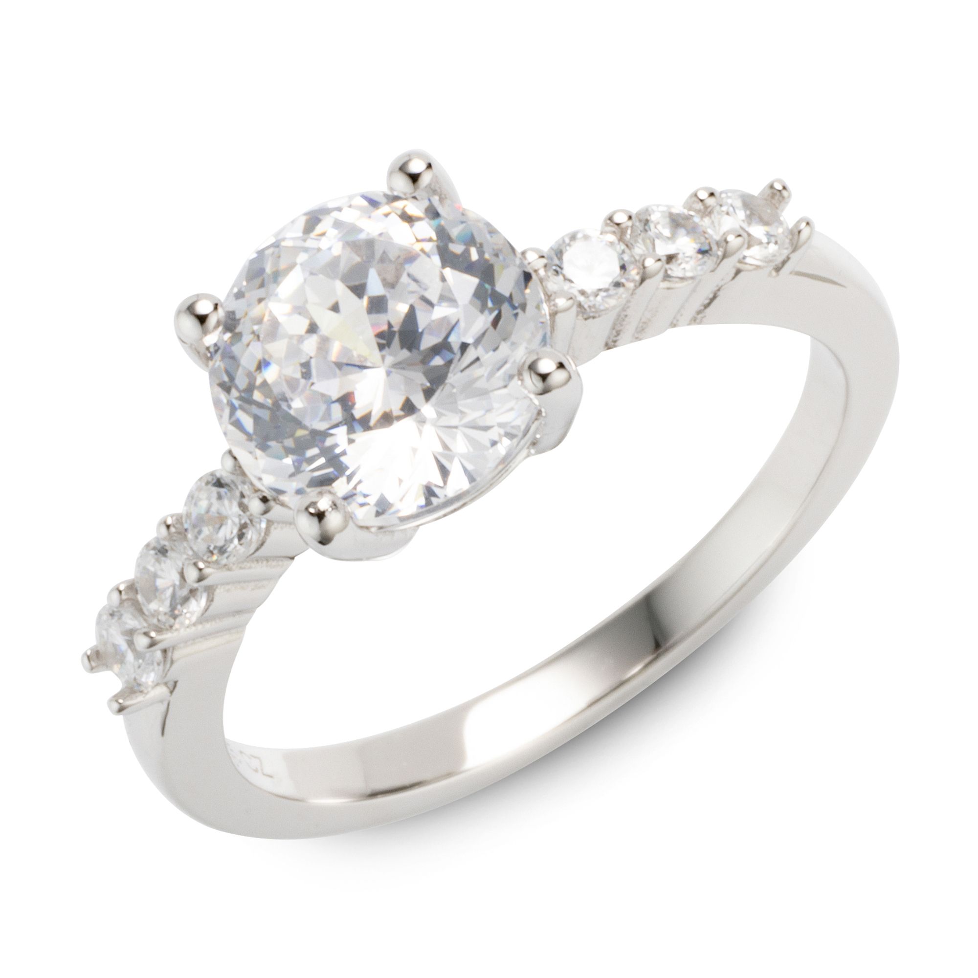 DIAMONIQUE® Ring = 2,24ct Kaleidoskopschliff Silber rhodiniert