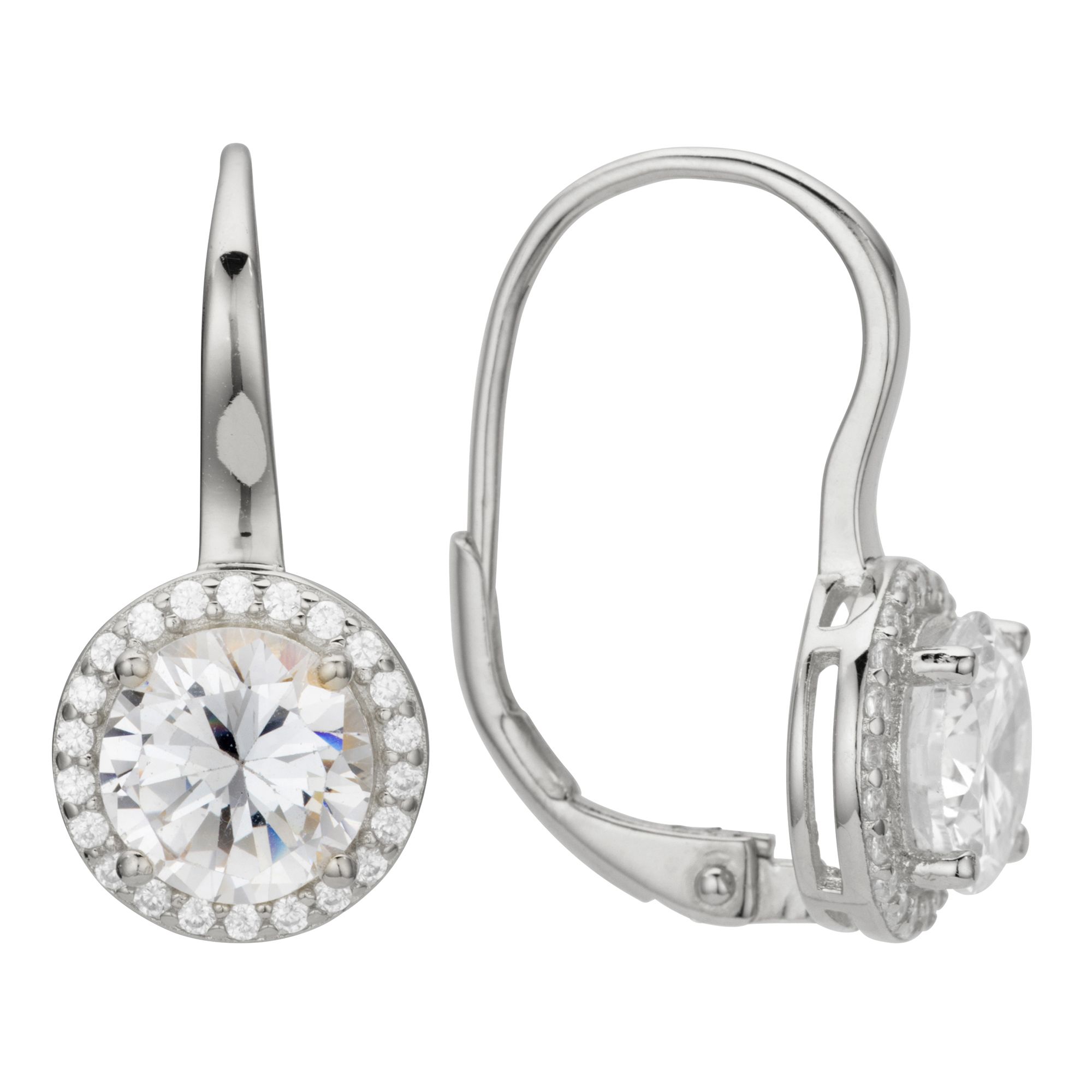 DIAMONIQUE® Ohrbouton = 3,44ct Brillantschliff Silber 925