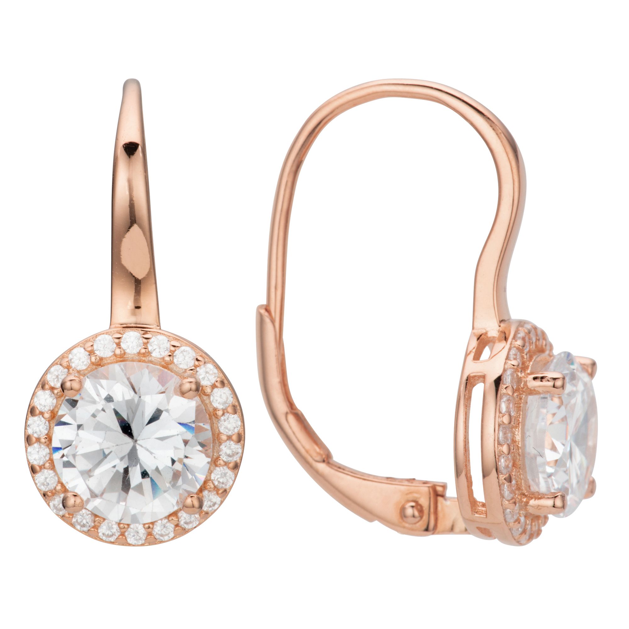 DIAMONIQUE® Ohrbouton = 3,44ct Brillantschliff Silber 925