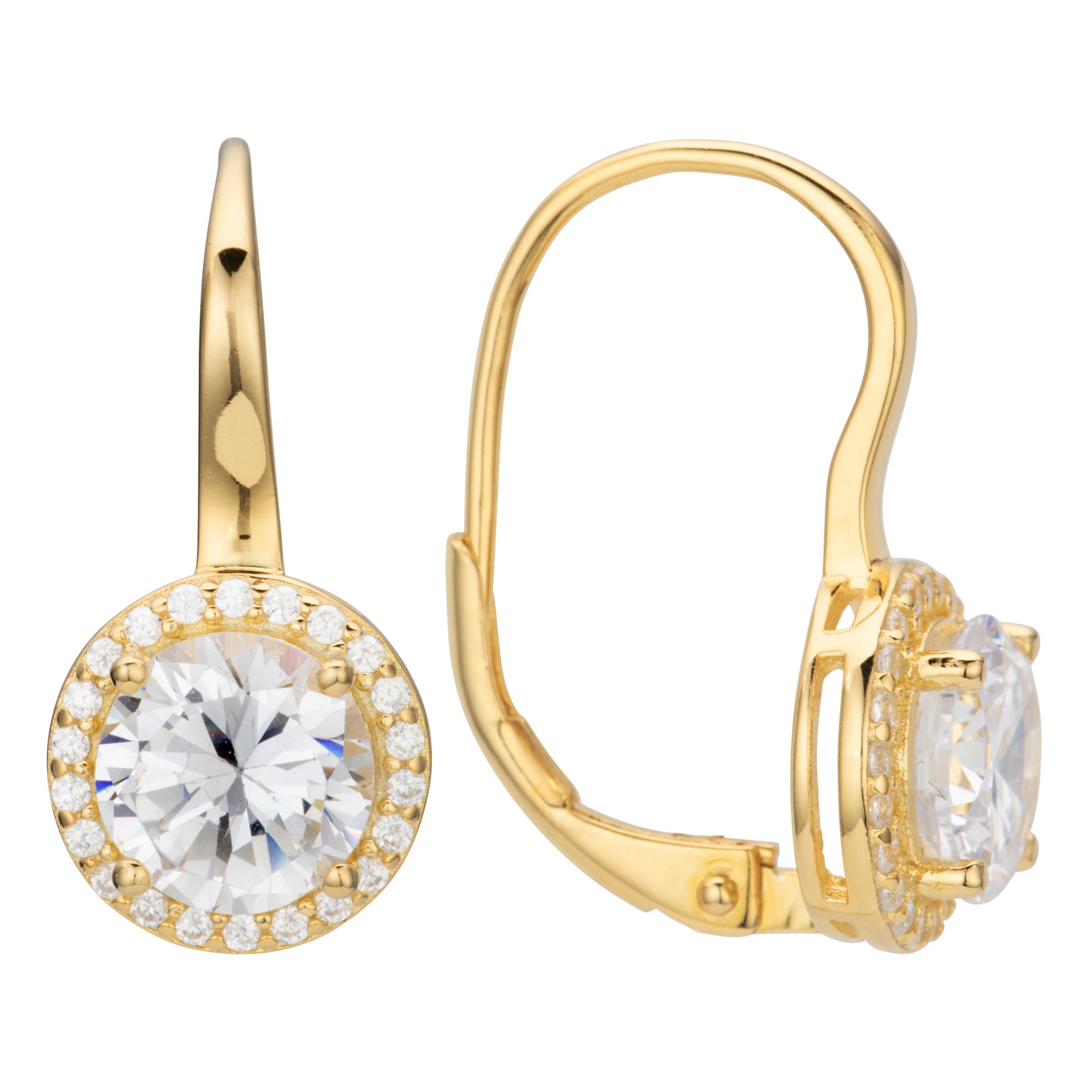 DIAMONIQUE® Ohrbouton = 3,44ct Brillantschliff Silber 925