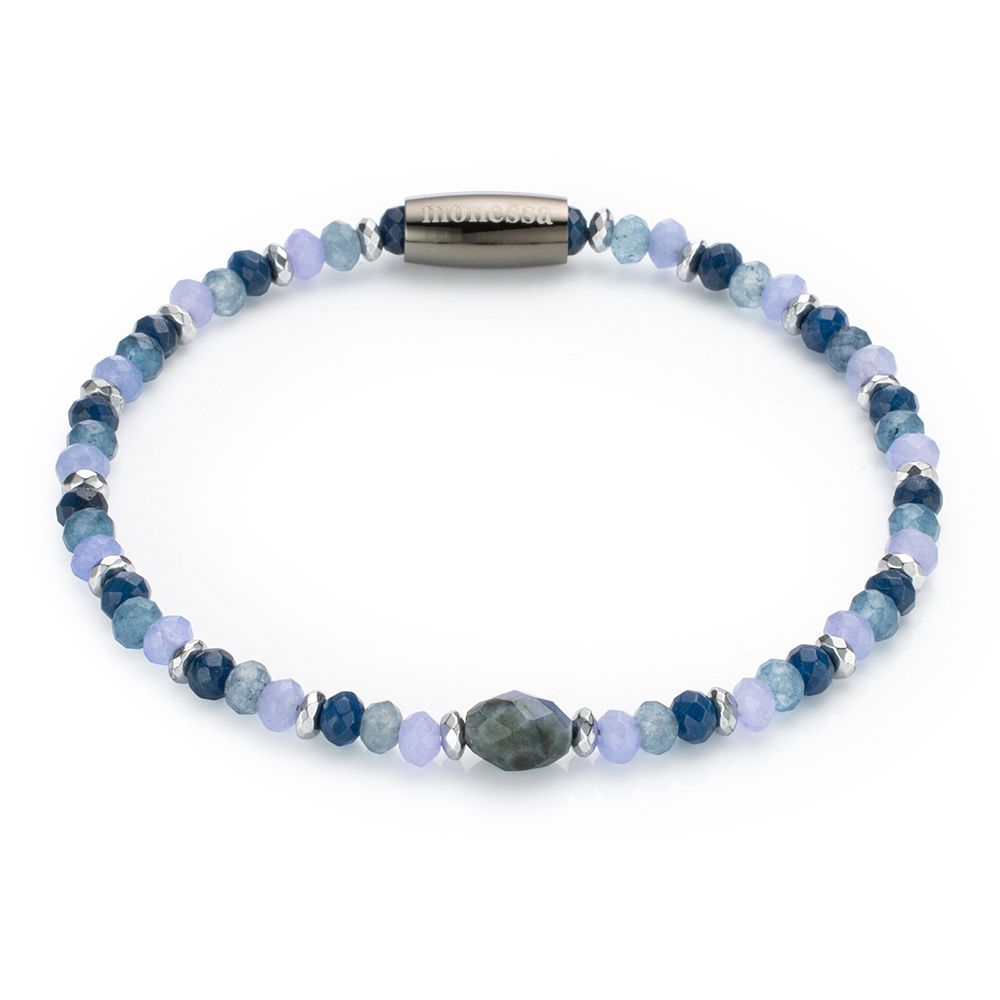 MONESSA Armband Edelsteine Magnetverschluss Edelstahl