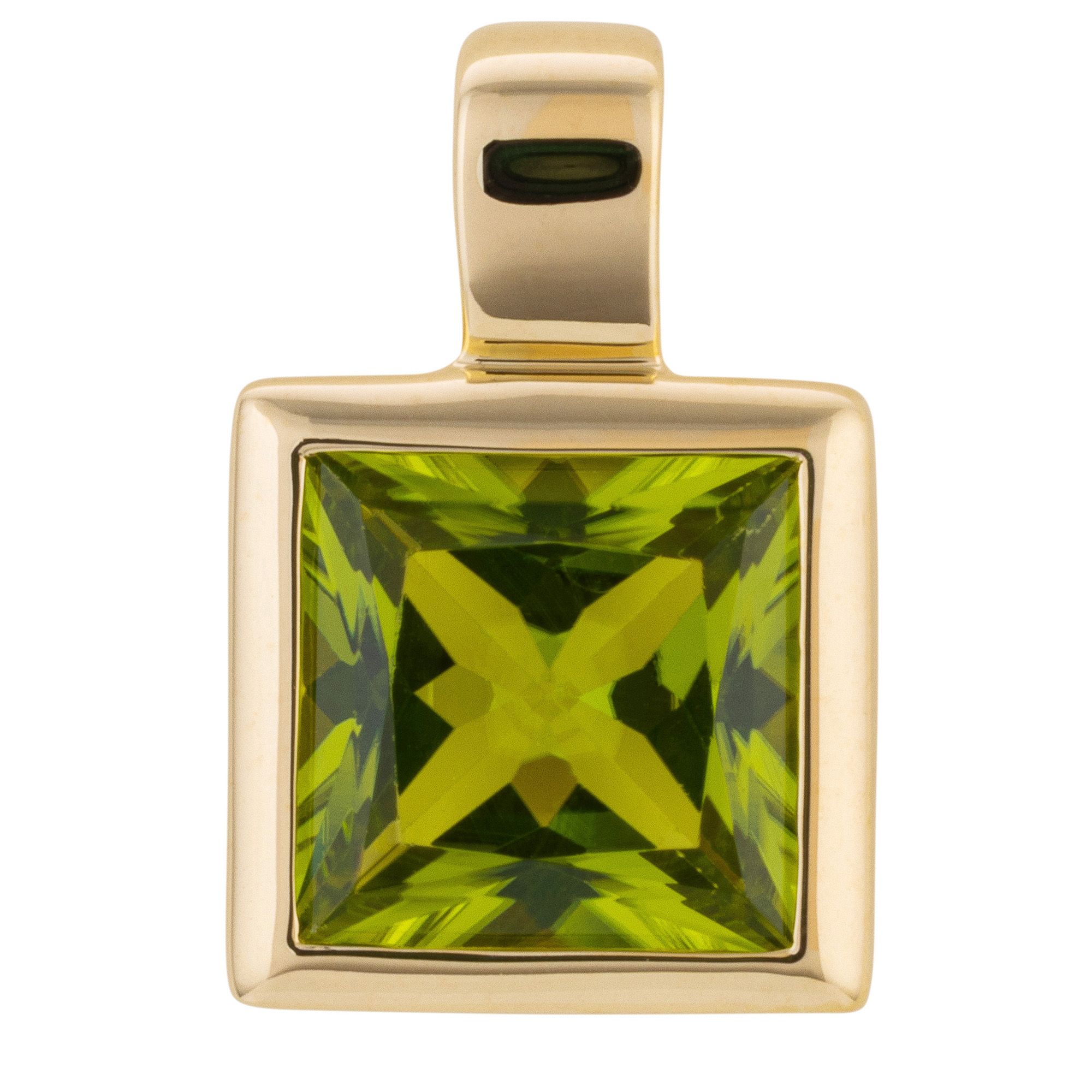 Anhänger 1 Peridot ca.1,85ct Prinzessschliff Gold 375
