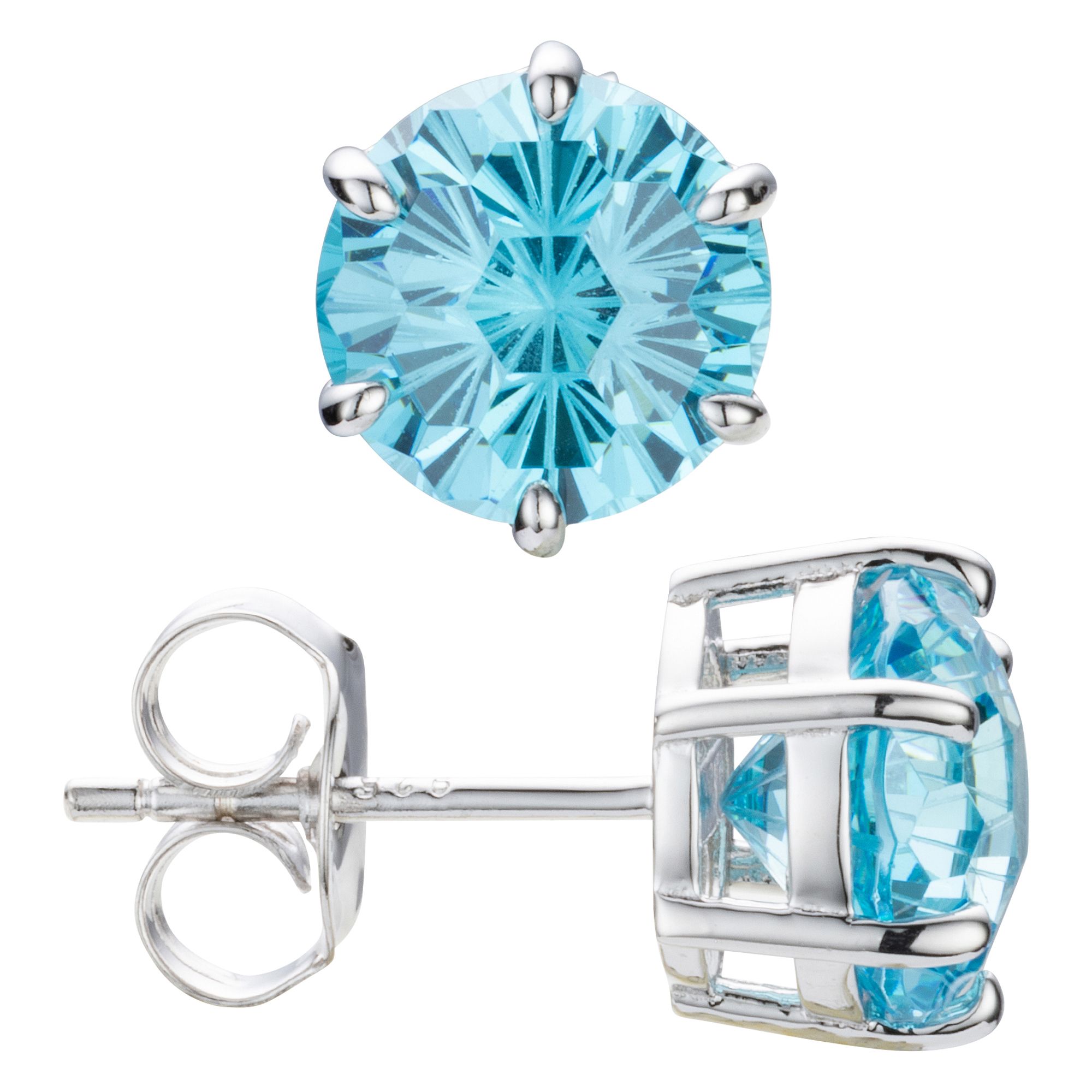 DIAMONIQUE® Ohrstecker = 4,00ct Fireworkschliff Silber rhodiniert