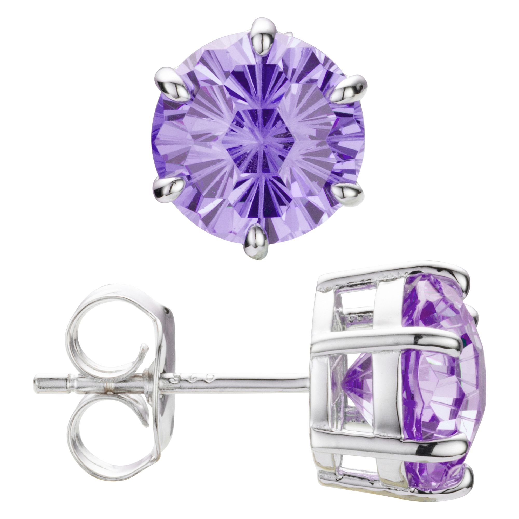 DIAMONIQUE® Ohrstecker = 4,00ct Fireworkschliff Silber rhodiniert