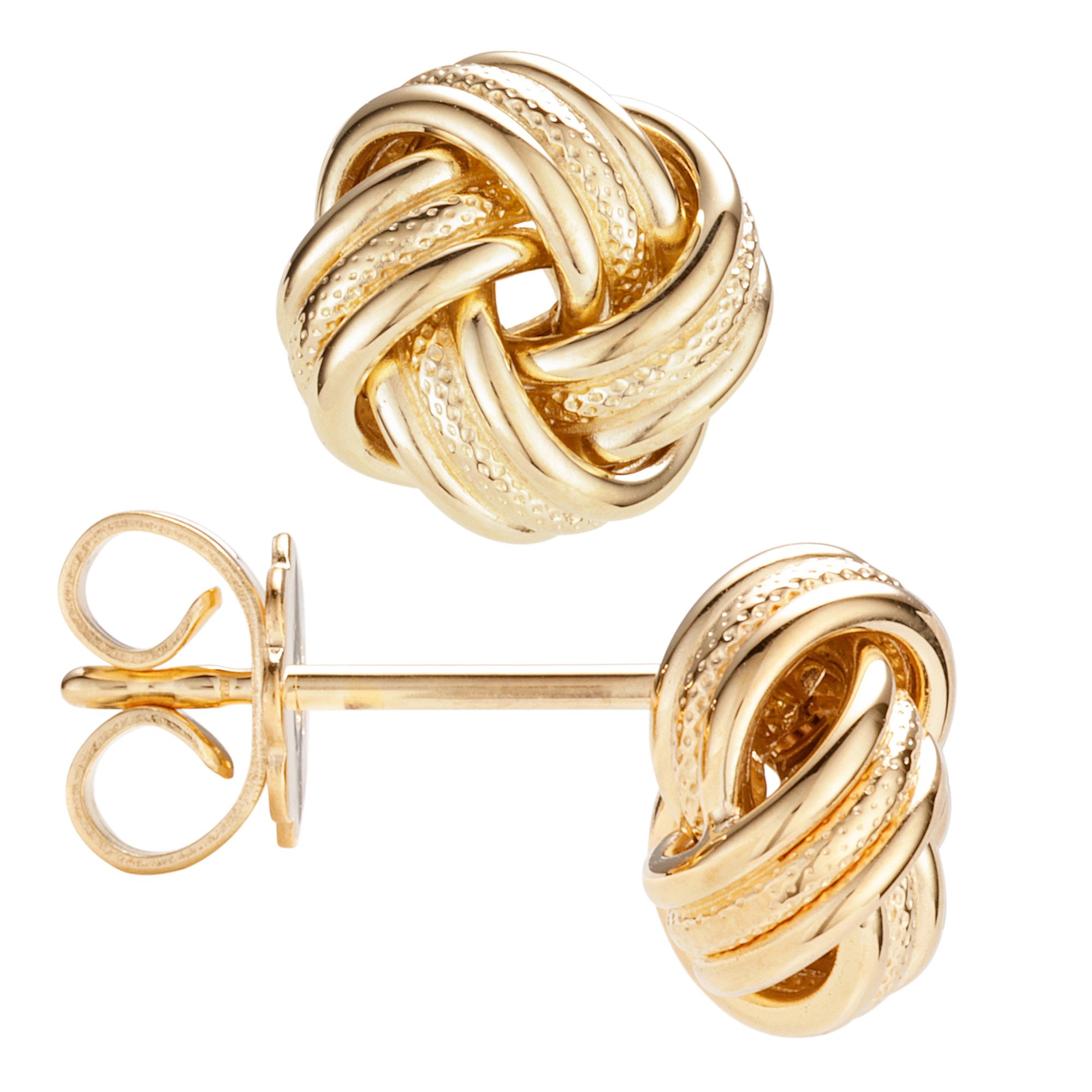 GOLDSCHMUCK FÜR MICH Knoten-Ohrstecker mattiert/poliert mind. 1,3g Gold 375