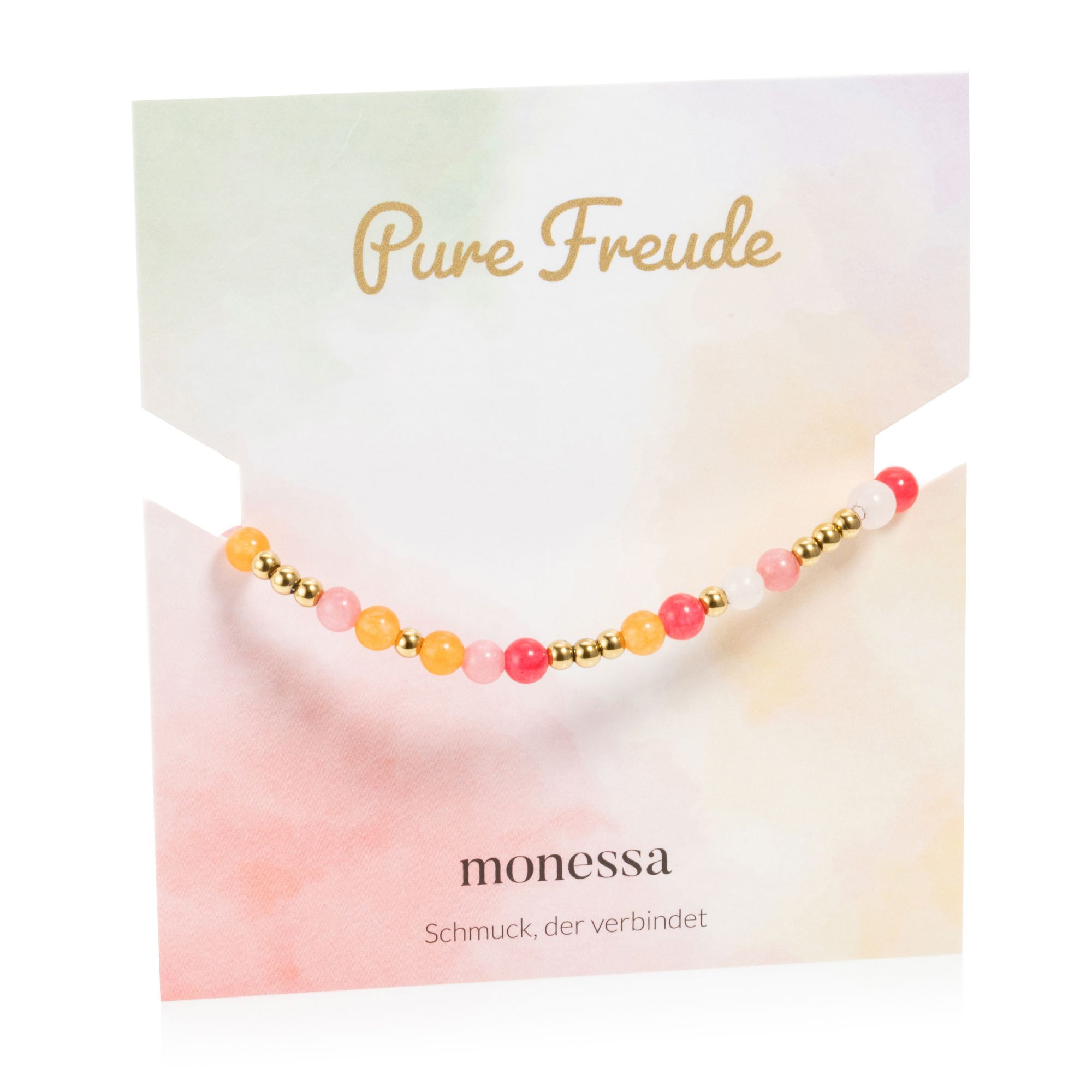 MONESSA Armband Edelsteine flexibel Edelstahl - QVC.de