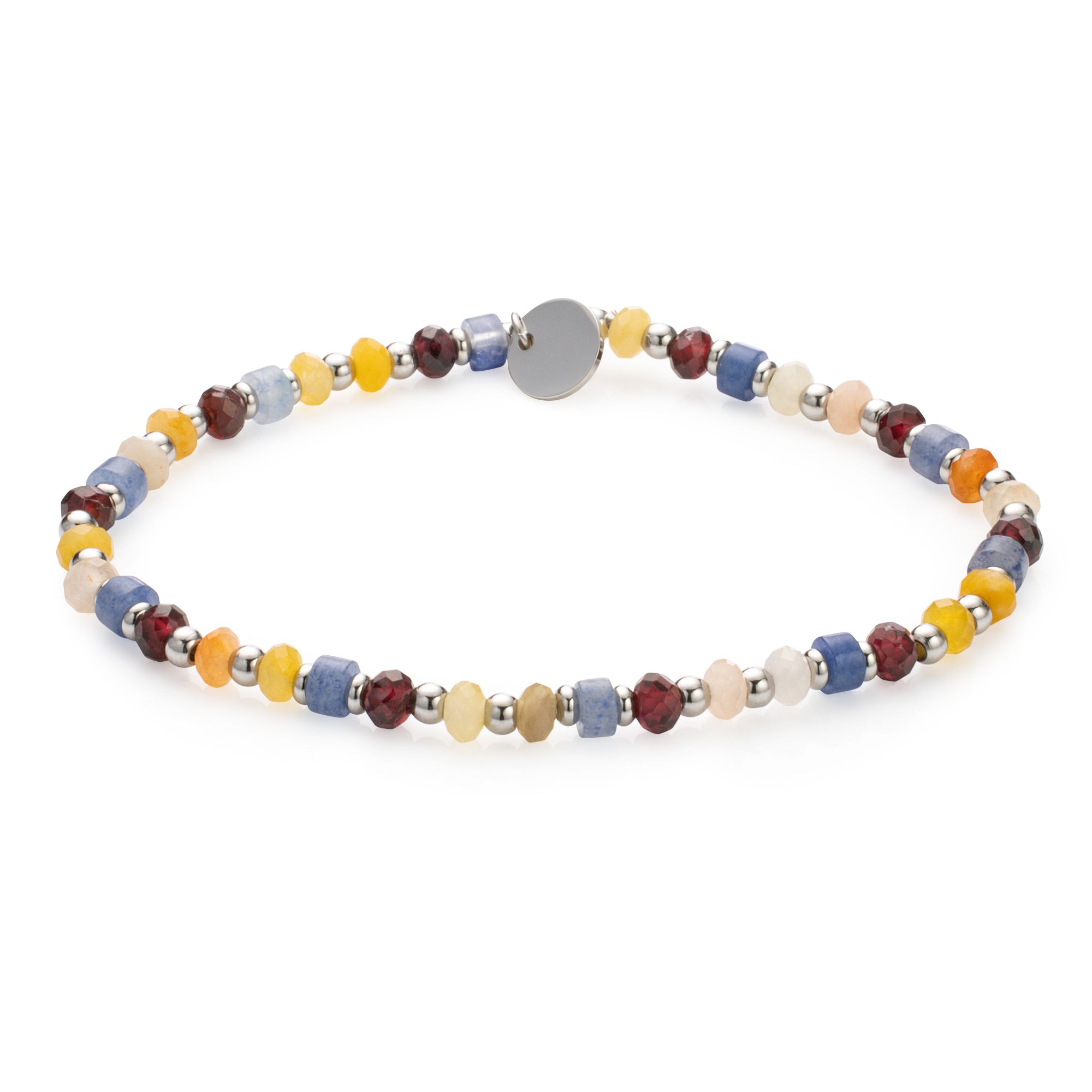 MONESSA Armband Edelsteine flexibel Edelstahl