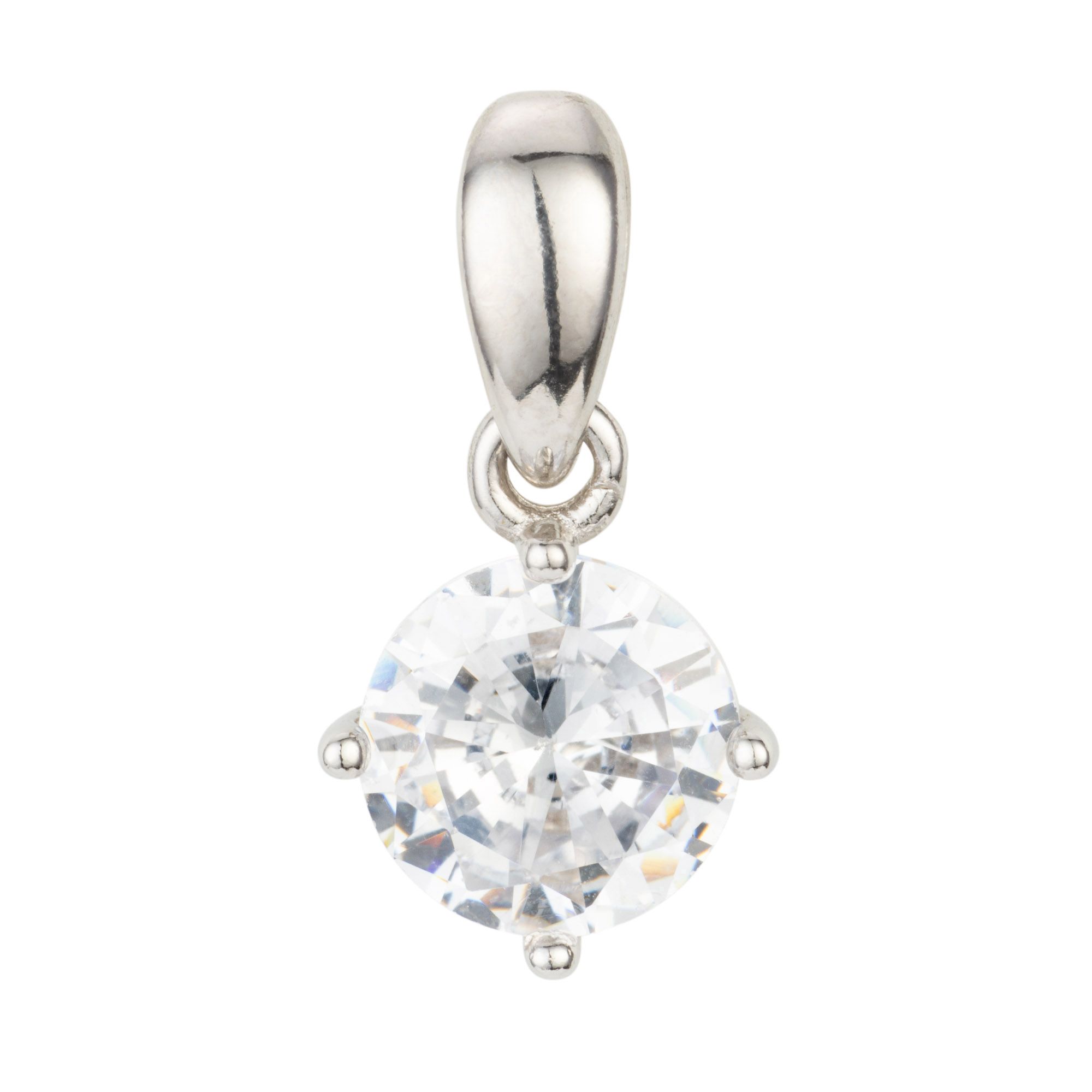 DIAMONIQUE® Anhänger = 1,00ct Brillantschliff Silber rhodiniert