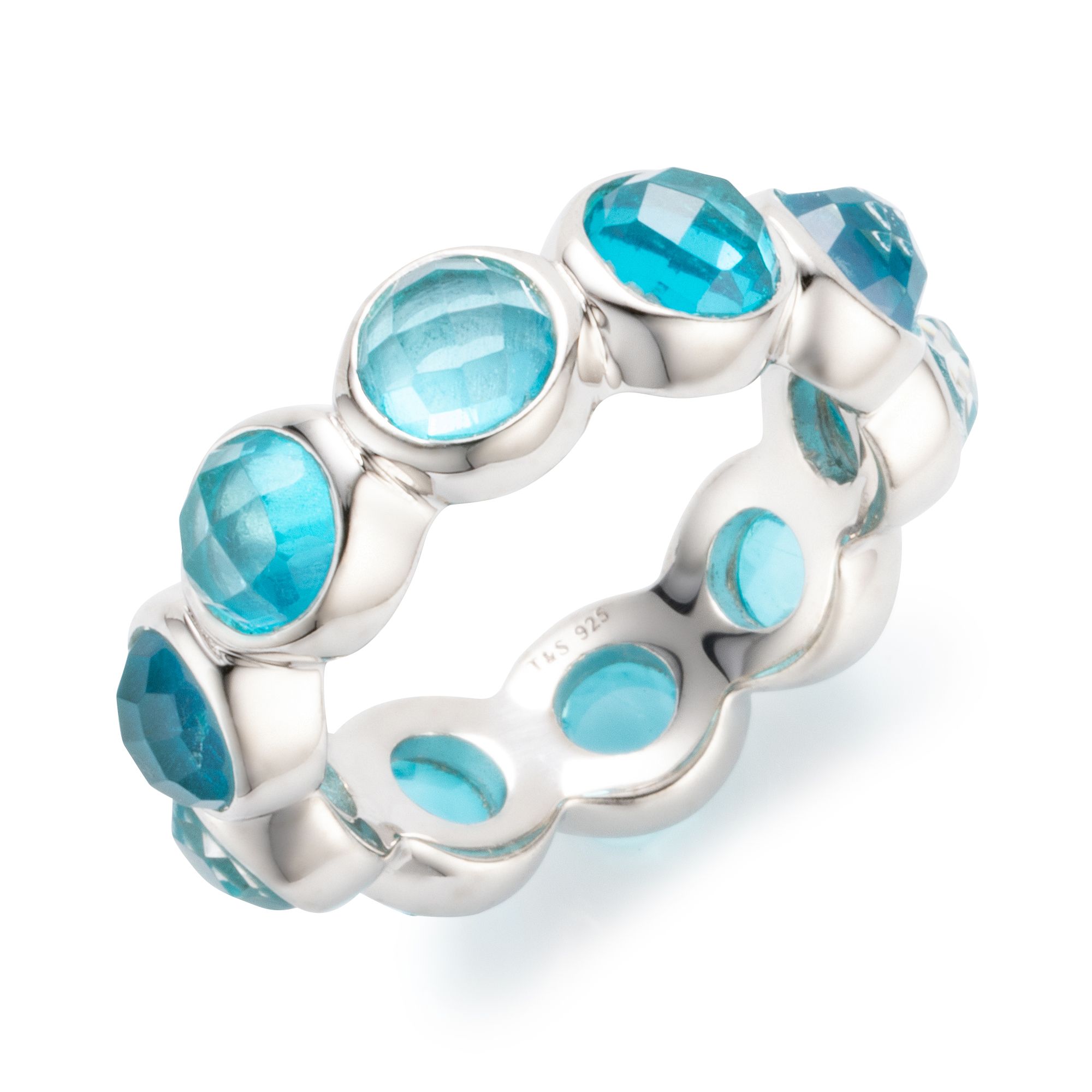 THOMAS & SOHN beh. Quarze 4,95ct Ring Checkerboard Silber 925