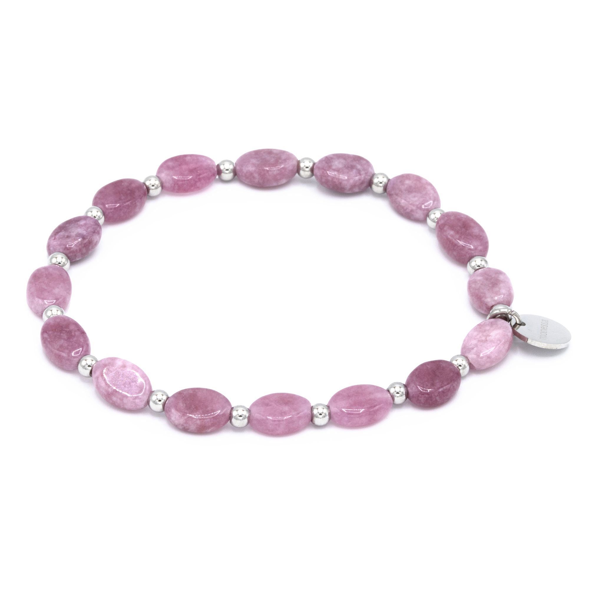 MONESSA Armband Edelsteine flexibel Edelstahl