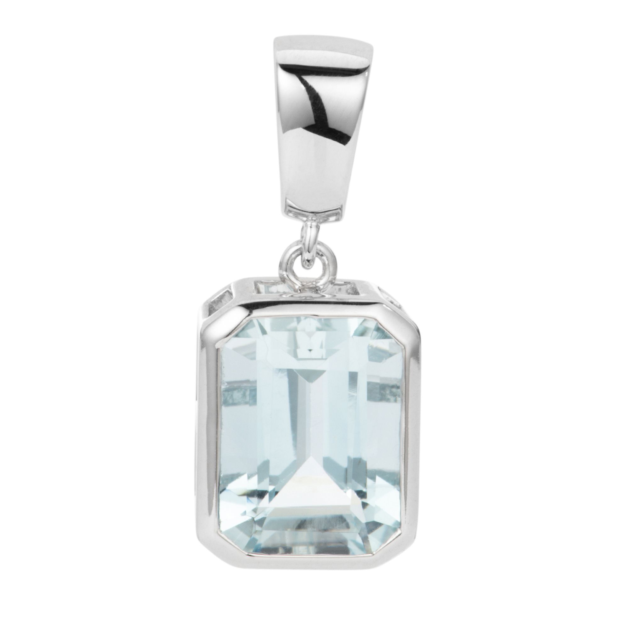 Anhänger 1 Aquamarin ca.1,30ct Smaragdschliff Weißgold 585