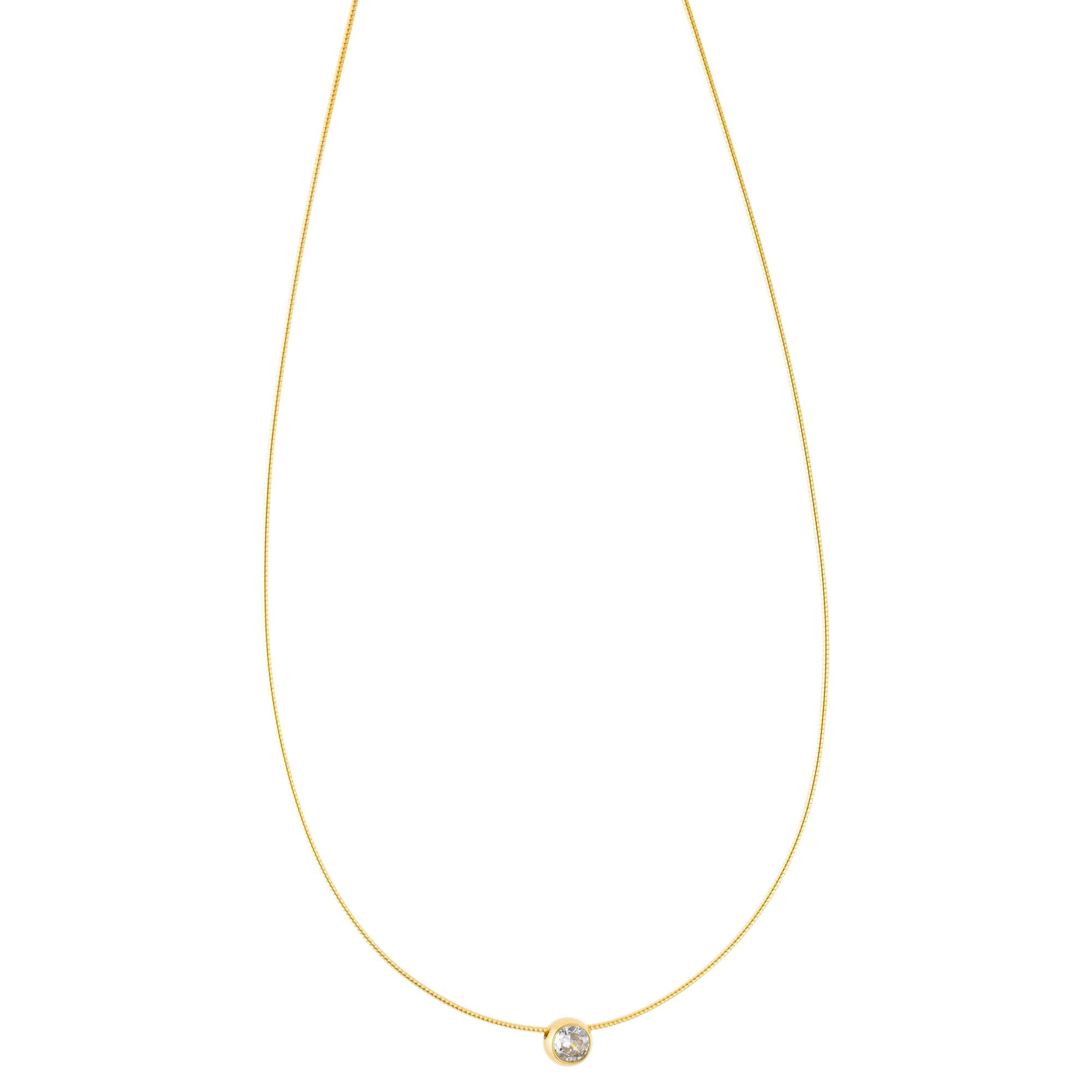 DIAMONIQUE® Gleiter mit Omegareif = 1,00ct Brillantschliff Edelstahl