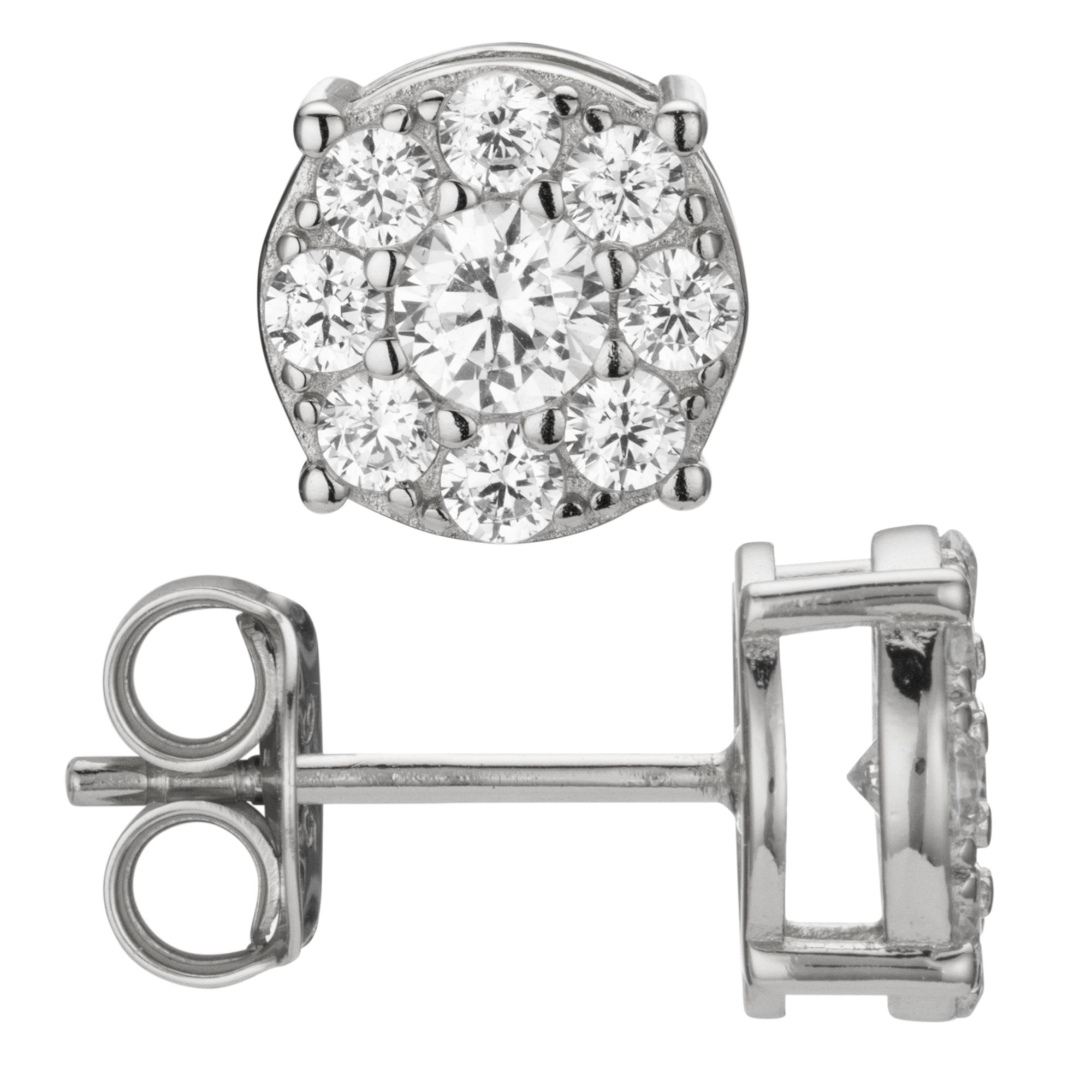 DIAMONIQUE® Ohrstecker = 0,80ct Brillantschliff Silber 925