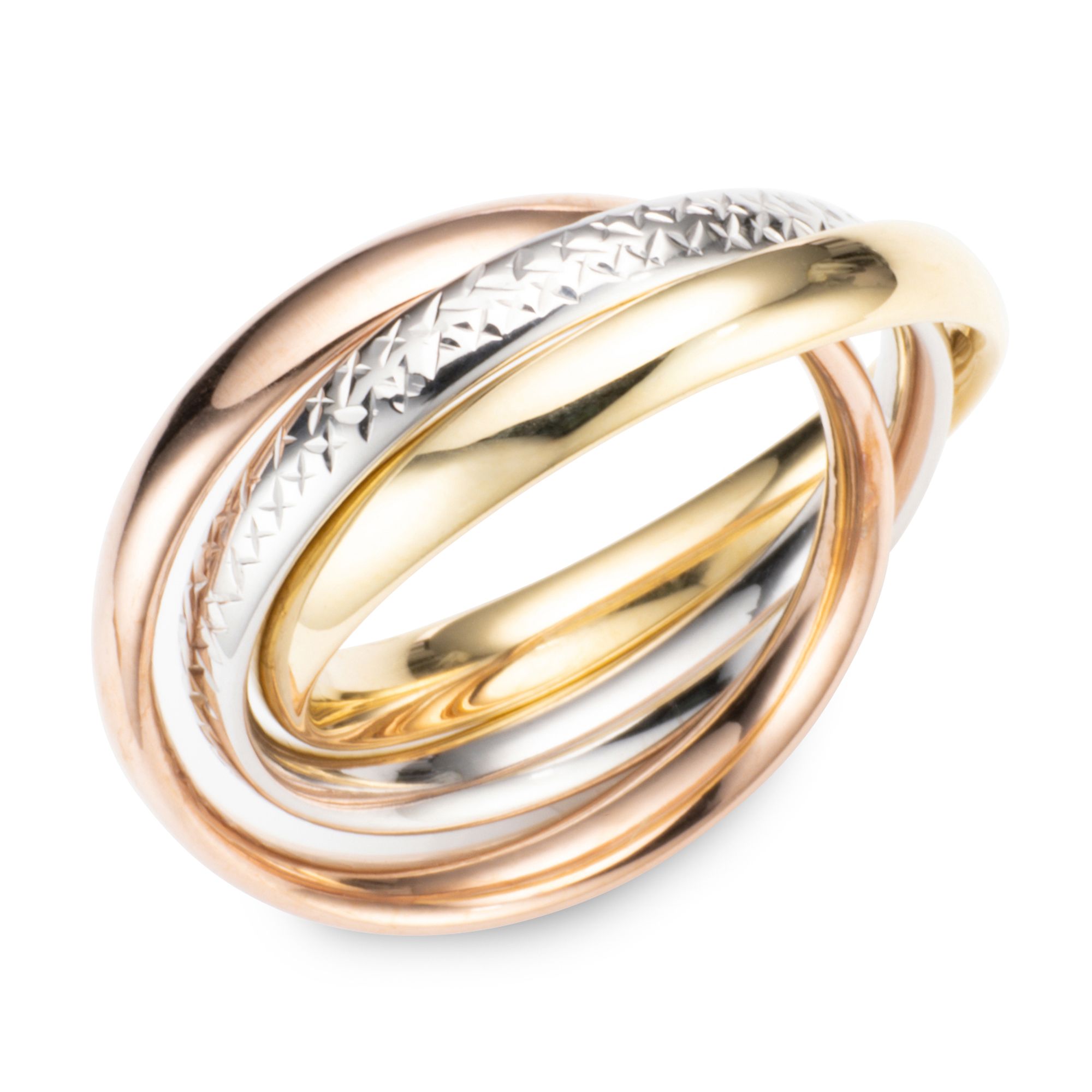 GOLDRAUSCH Roll-Ring poliert/tricolor mind. 1,8g Gold 585