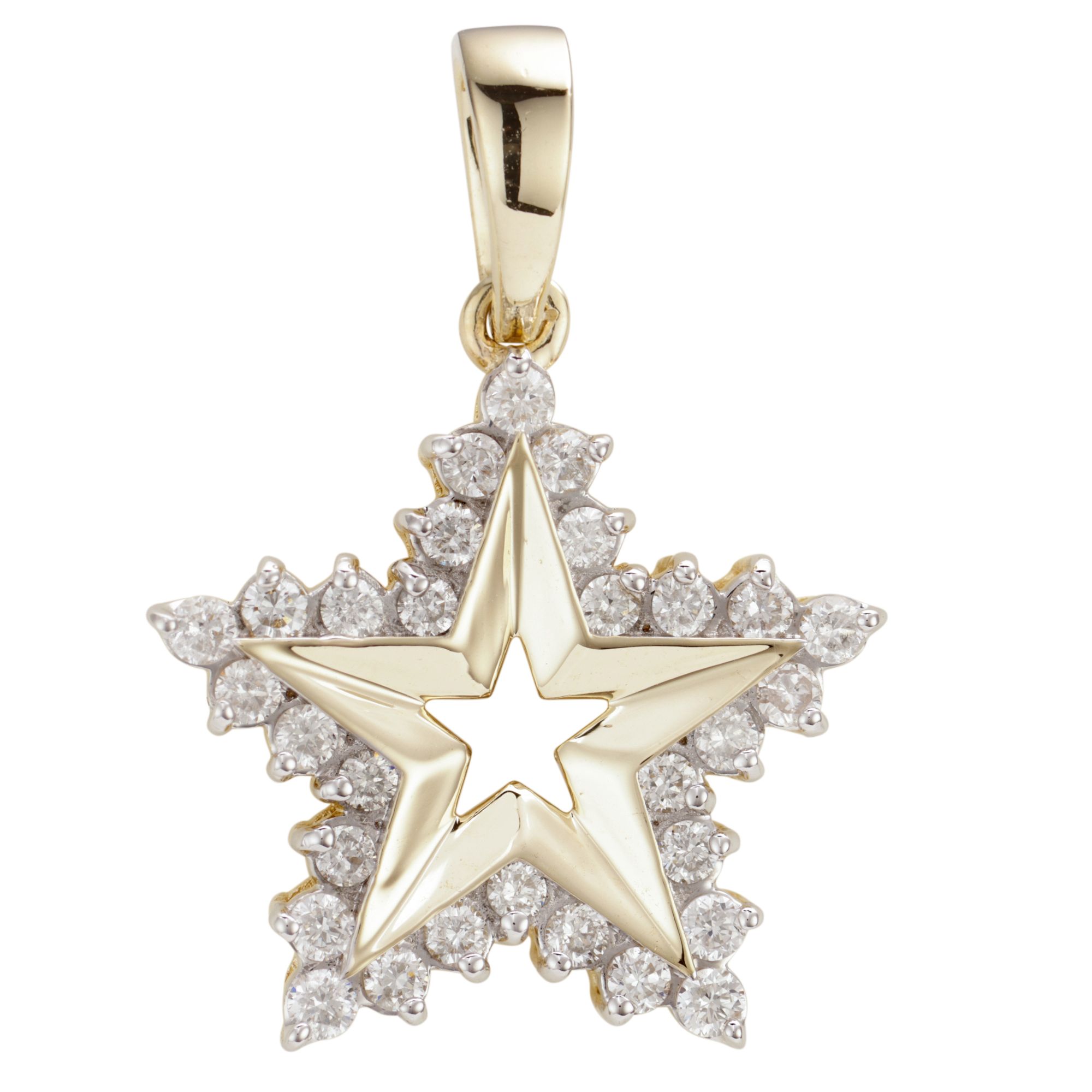 DIAMOUR Stern-Anhänger 30 Brillanten zus. ca. 0,20ct Gold 375