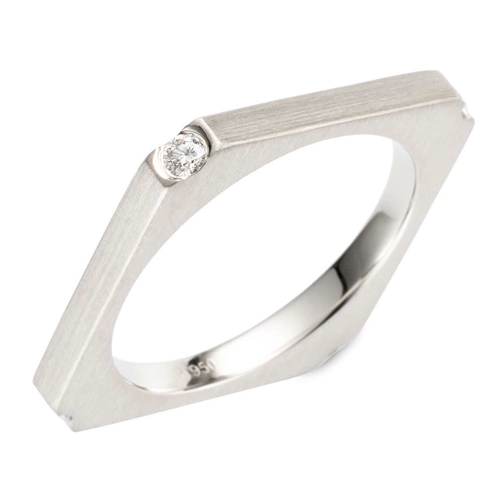 PLATINITY Ring 4 Brillanten zus. ca. 0,20ct Platin 950