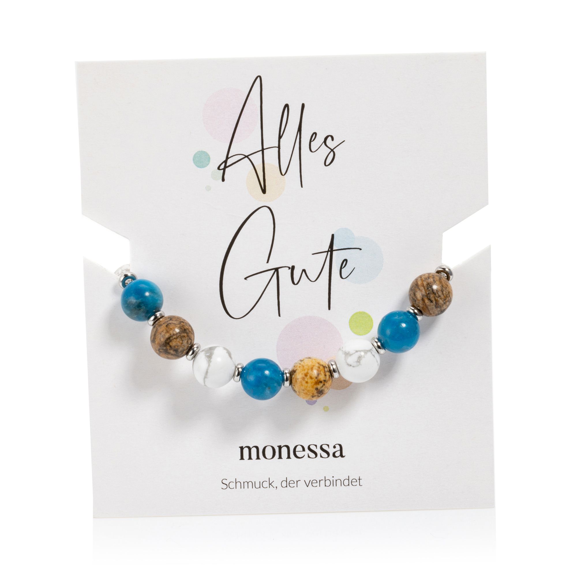 MONESSA Armband Edelsteine flexibel Edelstahl - QVC.de