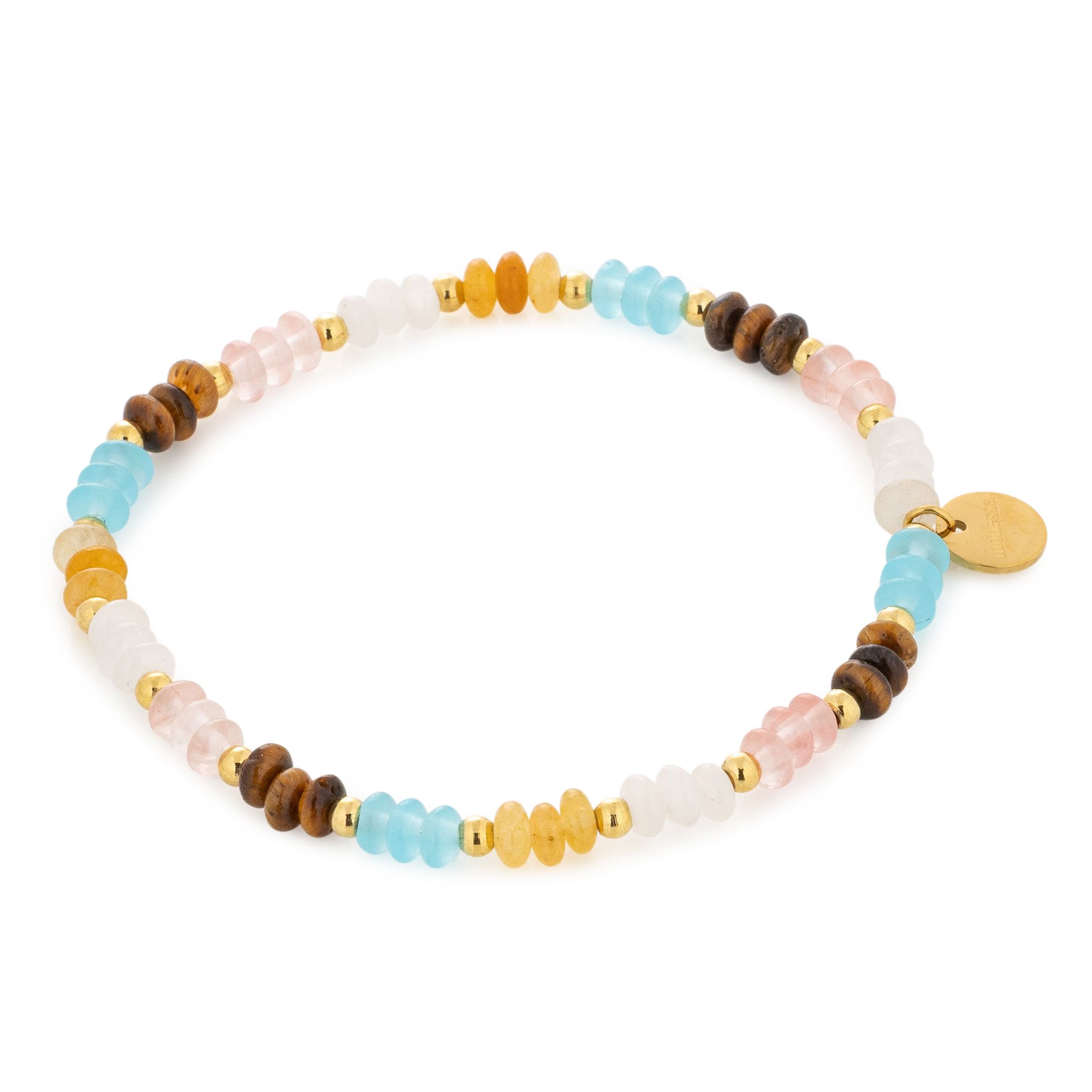 MONESSA Armband Edelsteine flexibel Edelstahl