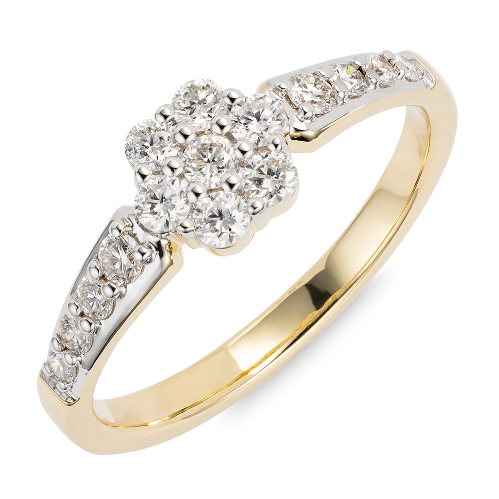 CANADIAN DIAMONDS Ring 15 Brillanten zus. ca. 0,50ct Gold 585