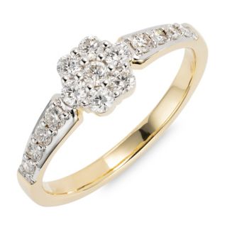 CANADIAN DIAMONDS Ring 15 Brillanten zus. ca. 0,50ct Gold 585